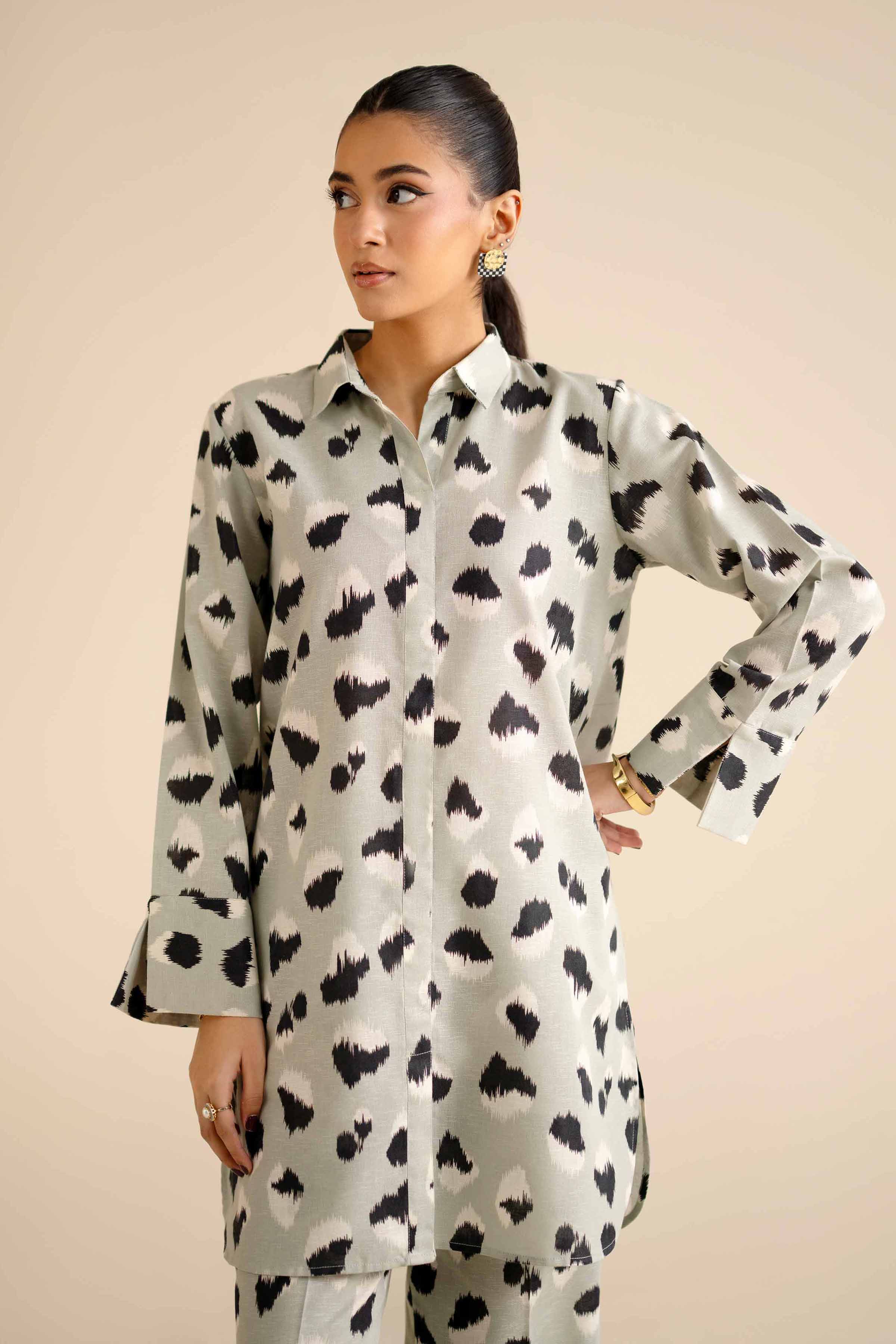 NISHATUAE - Green Printed Karandi 2-piece Ready to wear Dress