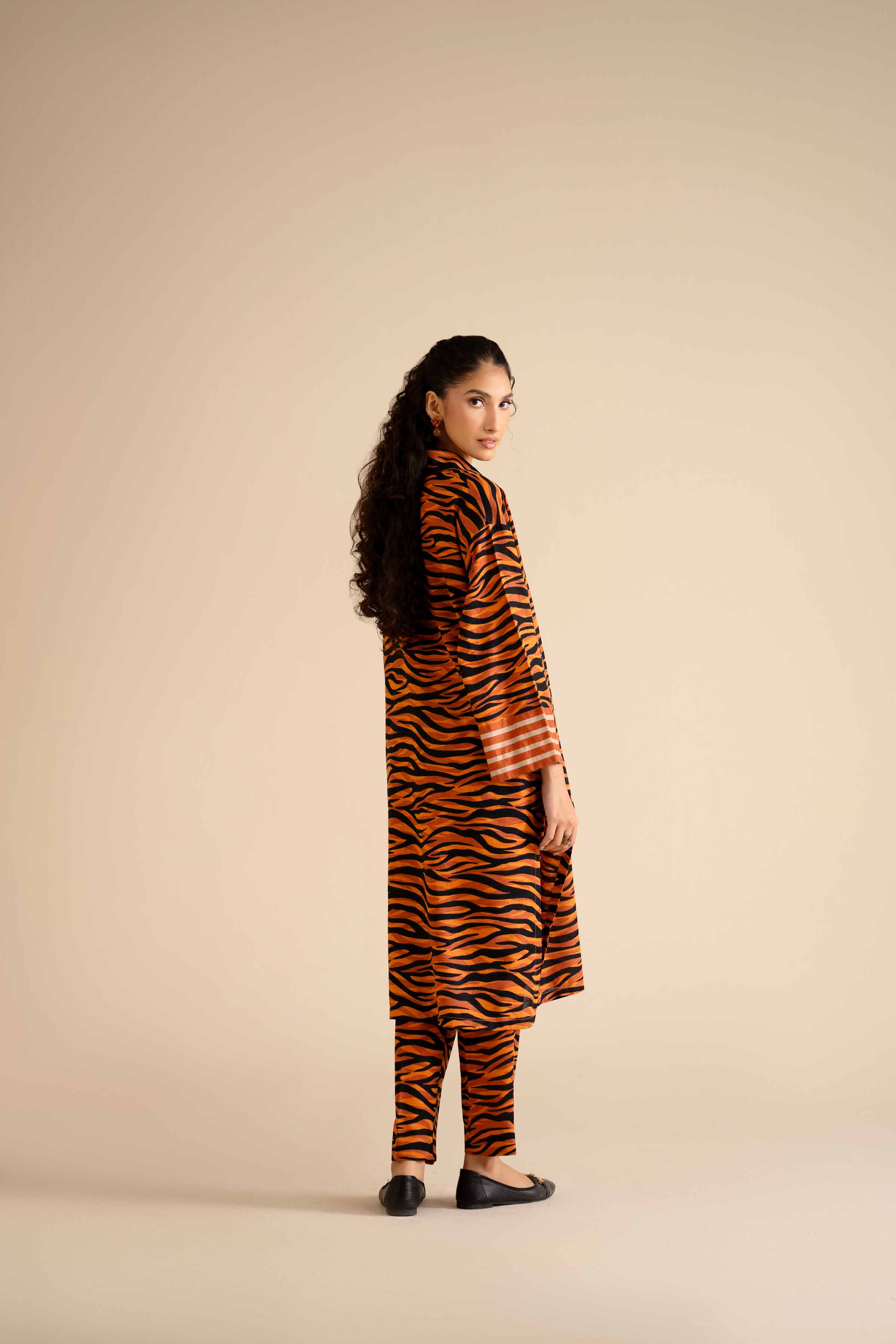 NISHATUAE - Orange Printed Cambric 2-piece Ready to wear Dress