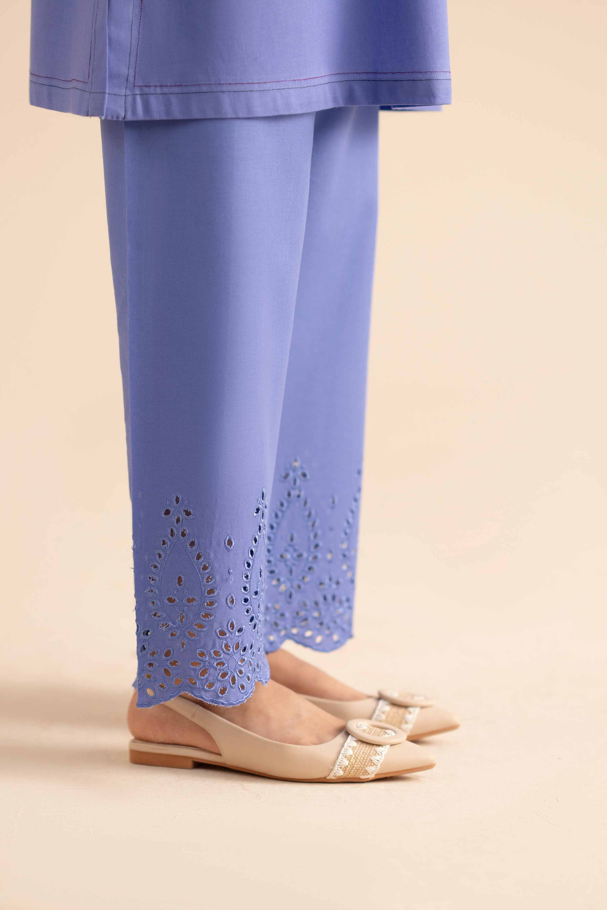 NISHATUAE - Purple Embroidered Cotton 2-piece Ready to wear Dress