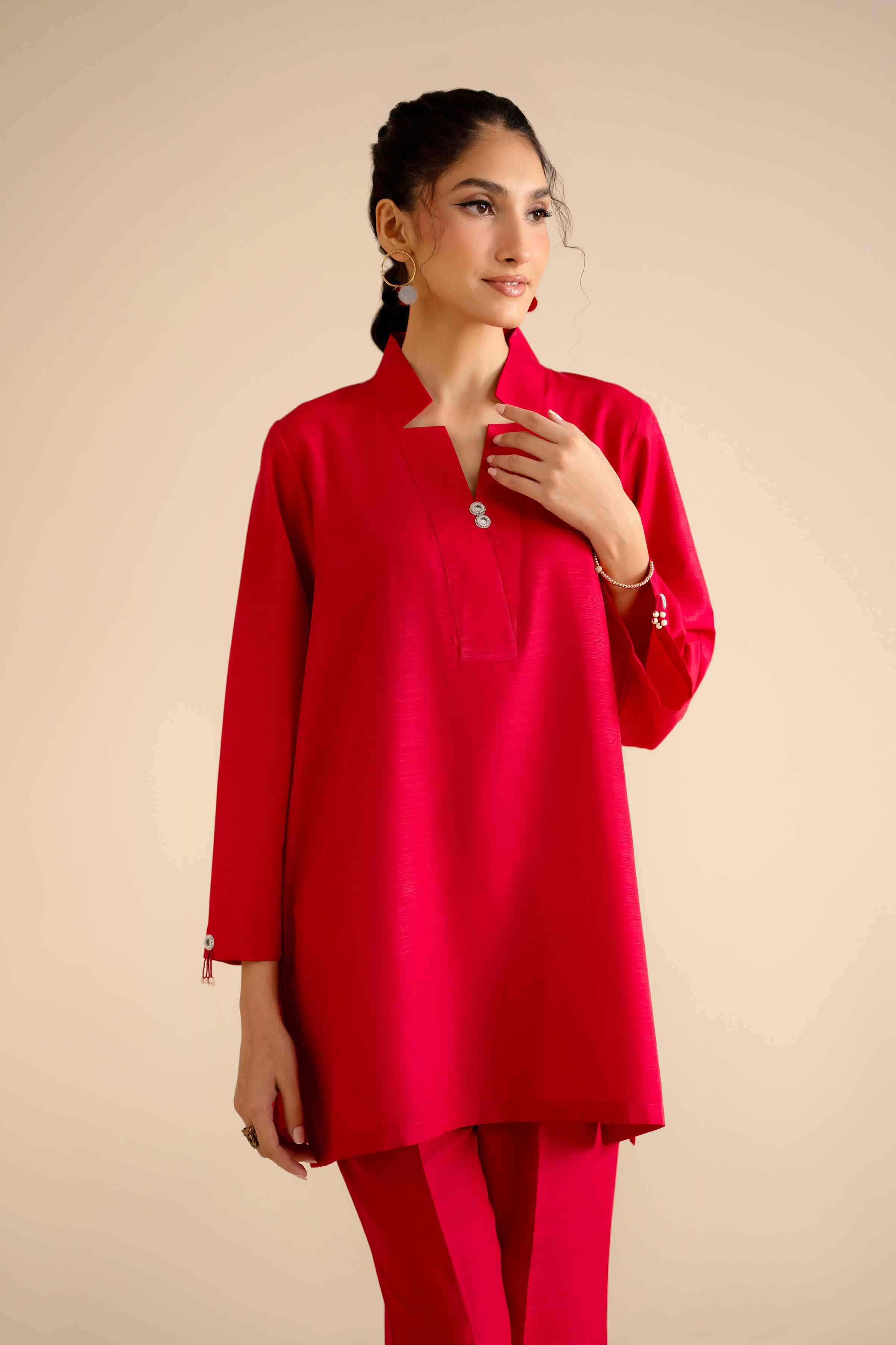 NISHATUAE - Pink Solids Silk 2-piece Ready to wear Dress