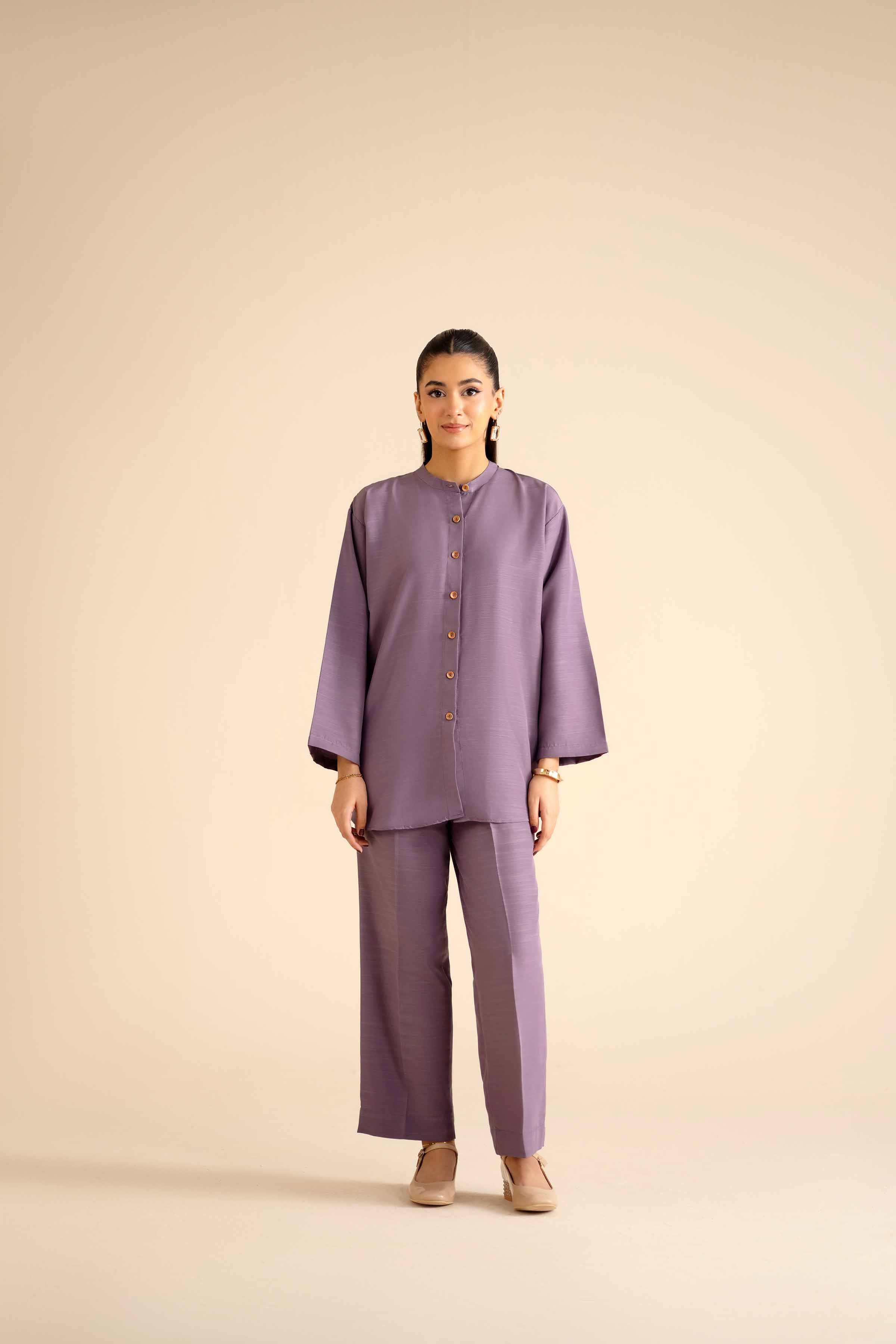 NISHATUAE - Purple Solids Silk 2-piece Ready to wear Dress