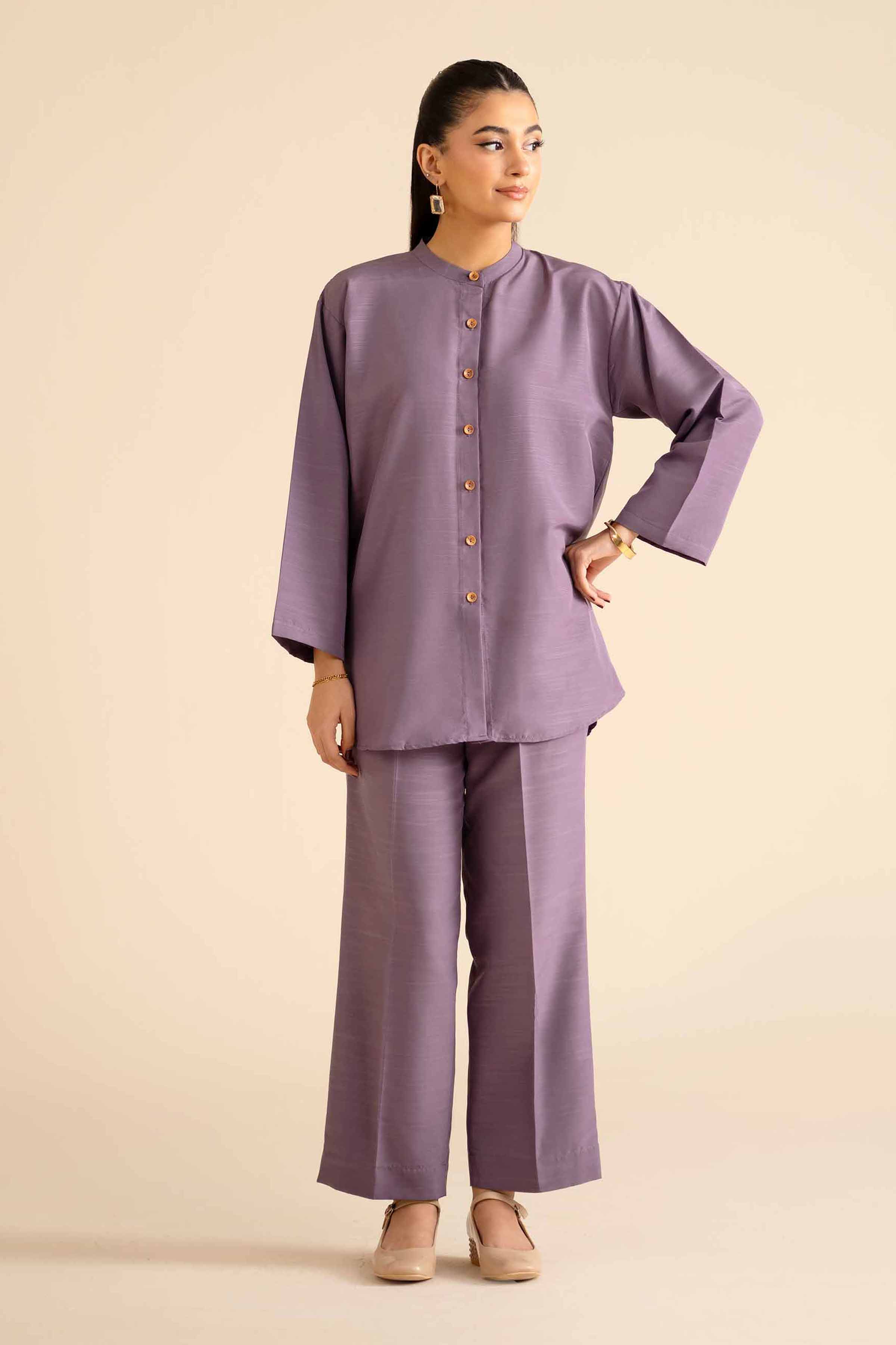 NISHATUAE - Purple Solids Silk 2-piece Ready to wear Dress