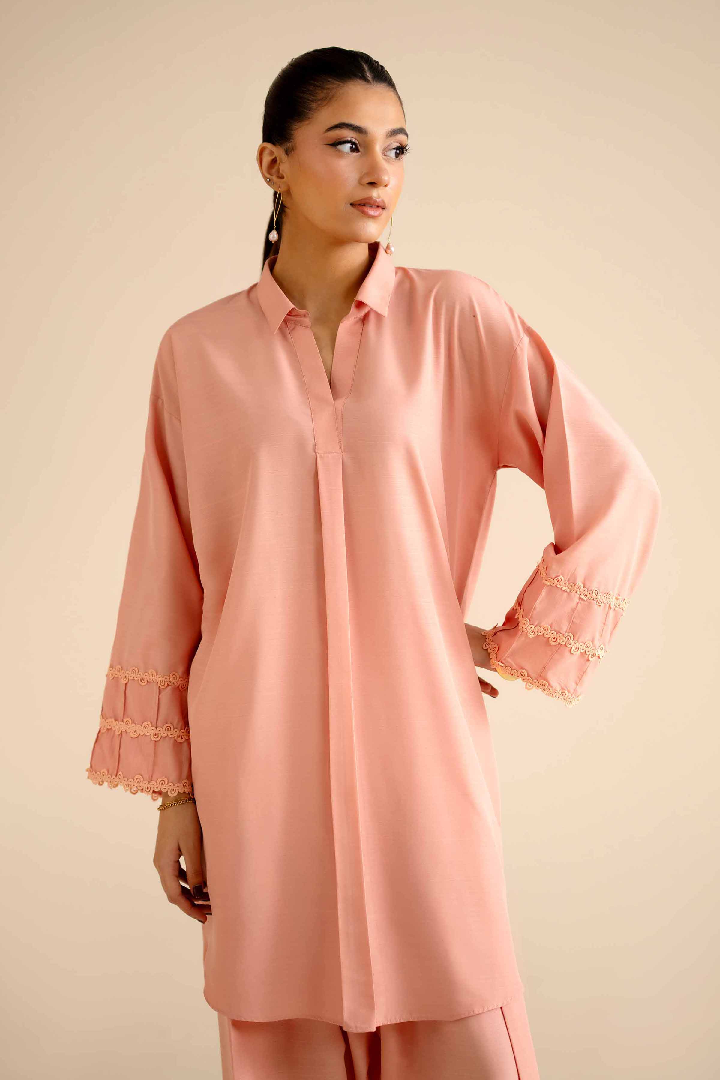 NISHATUAE - Pink Solids Silk 2-piece Ready to wear Dress