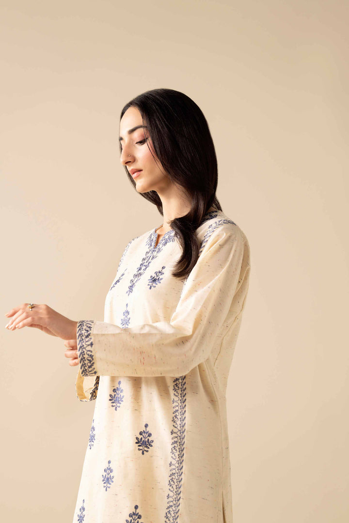 NishatUAE - Off White Embroidered Khaddar 2-piece Ready To Wear Dress
