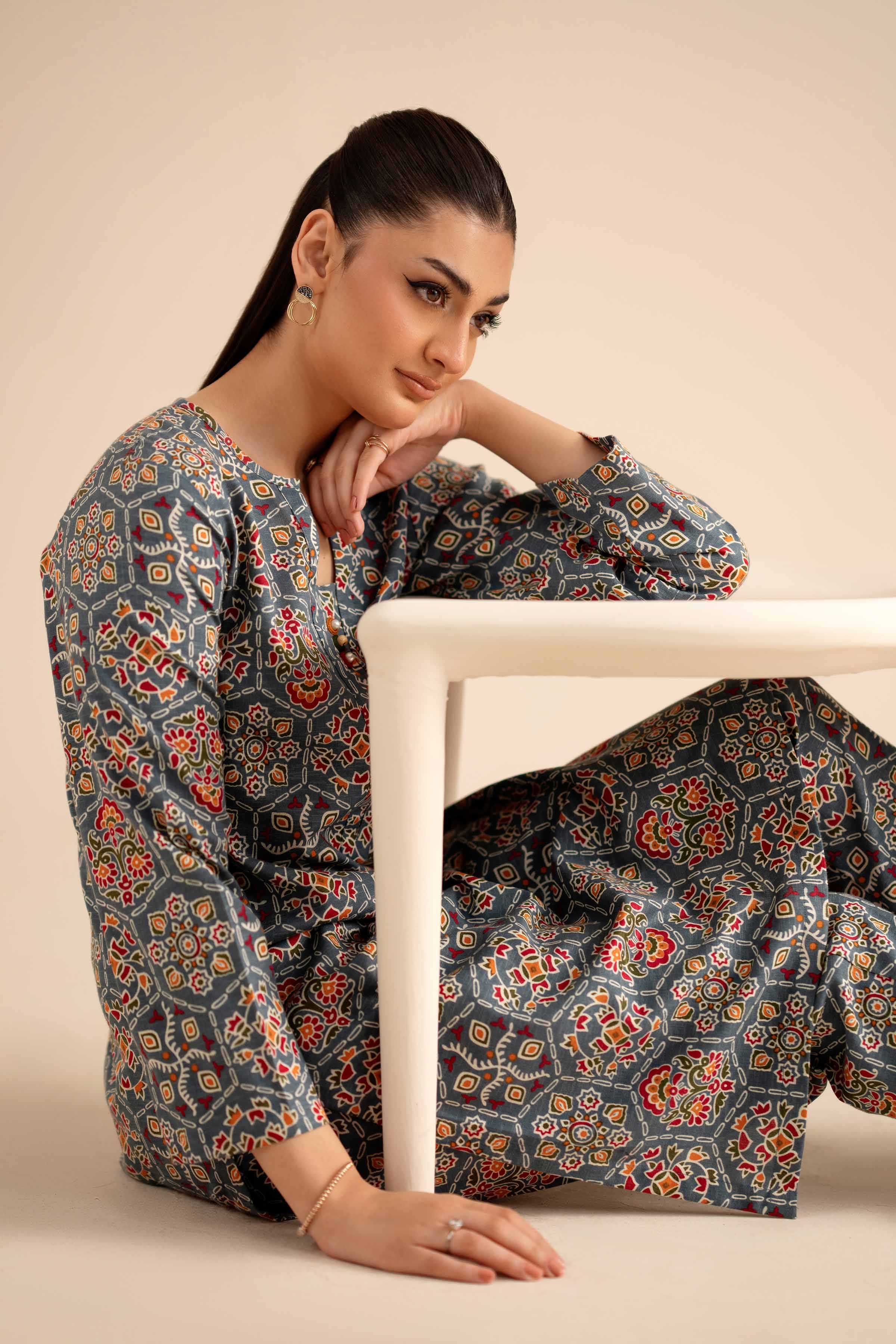 NISHATUAE - Multi Printed Karandi 2-piece Ready to wear Dress