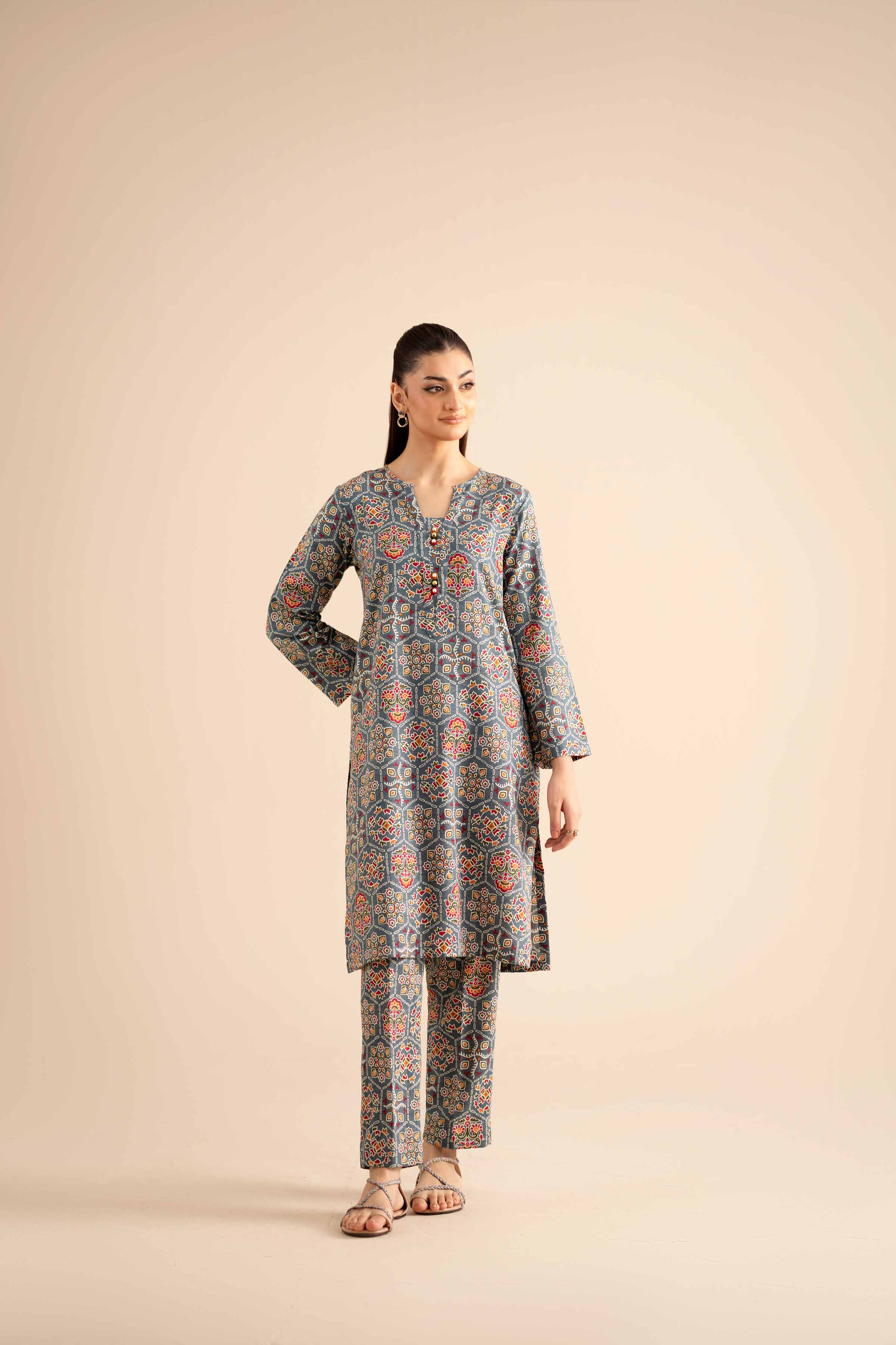 NISHATUAE - Multi Printed Karandi 2-piece Ready to wear Dress
