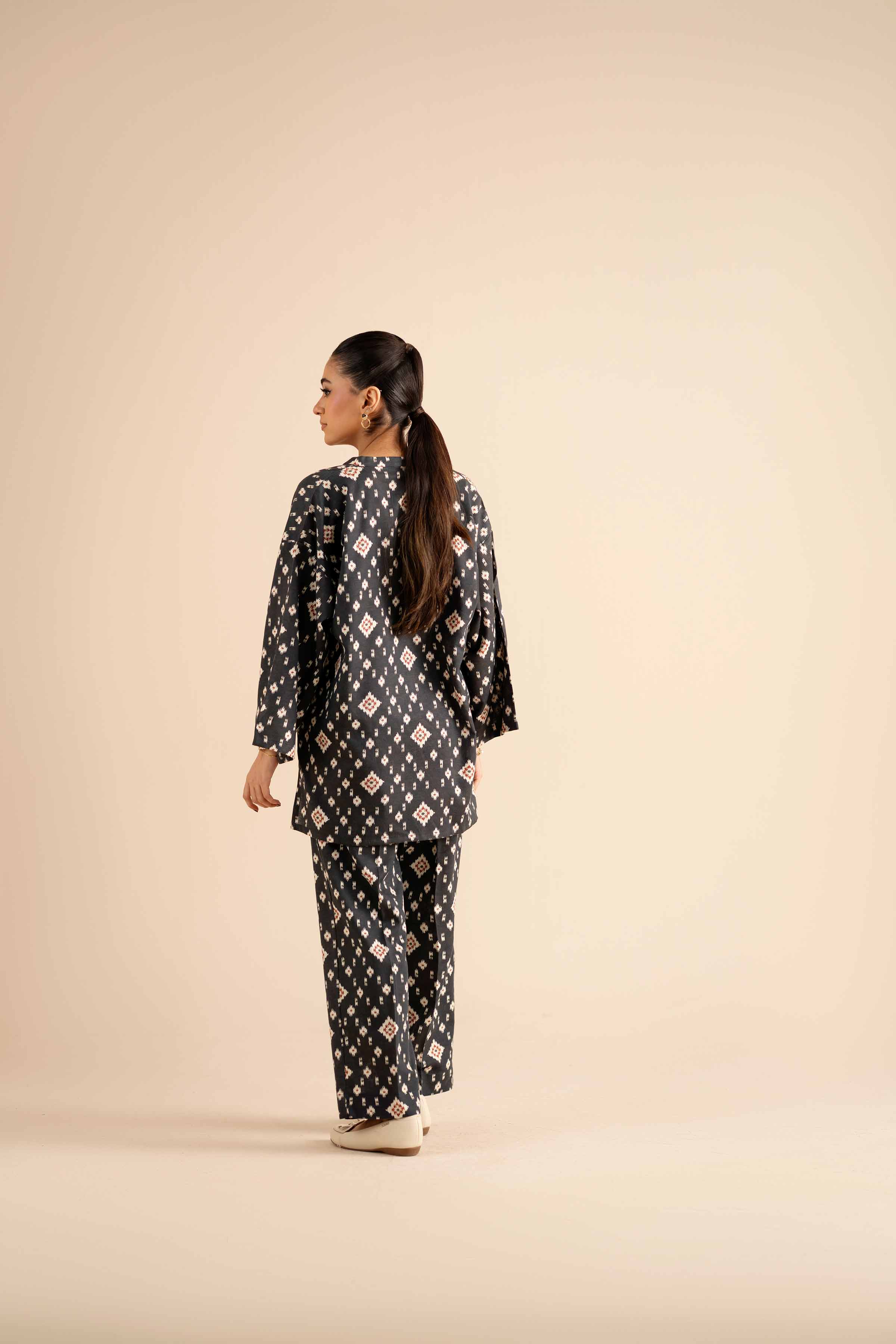 NISHATUAE - Black Printed Karandi 2-piece Ready to wear Dress