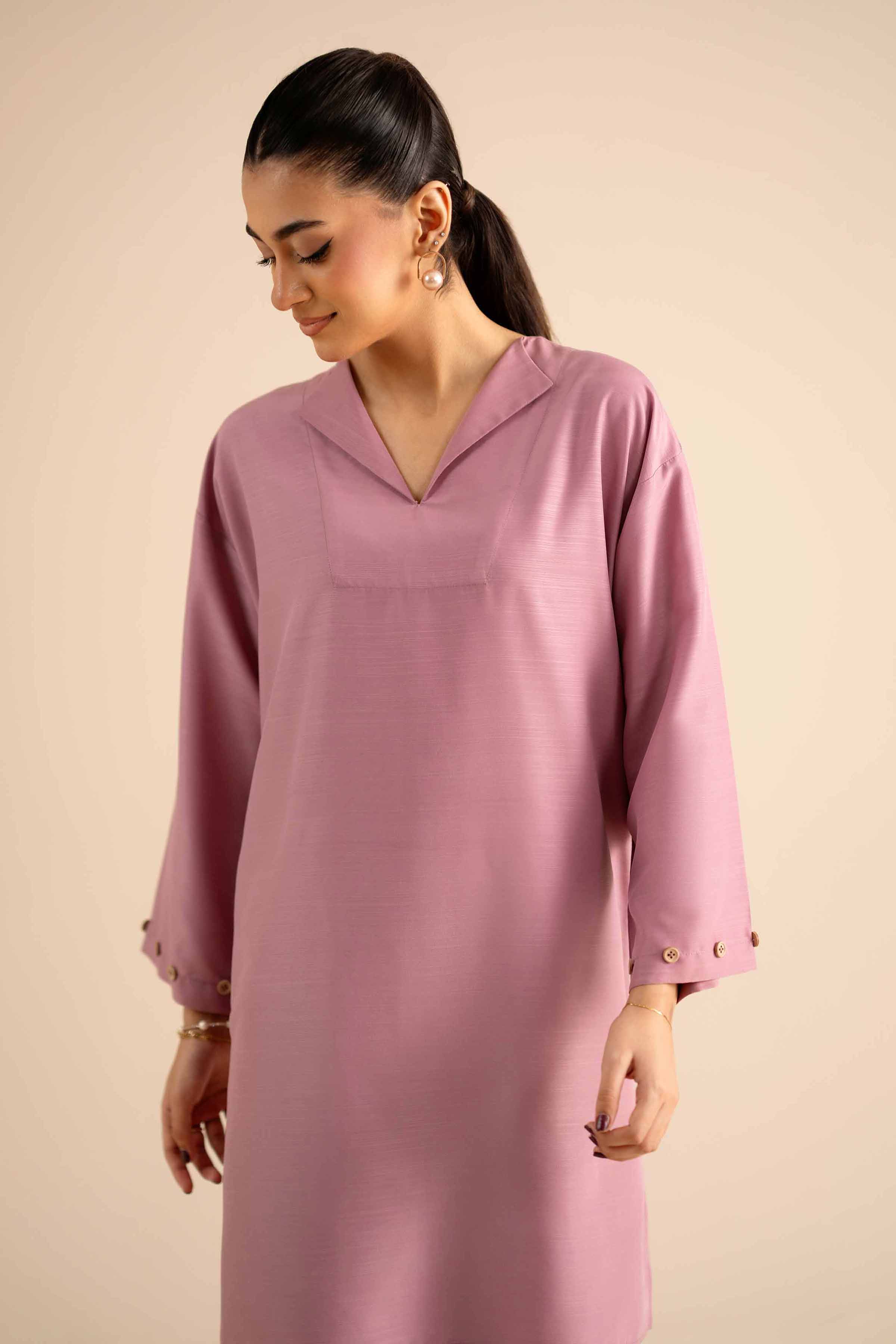 NISHATUAE - Pink Solids Silk 2-piece Ready to wear Dress