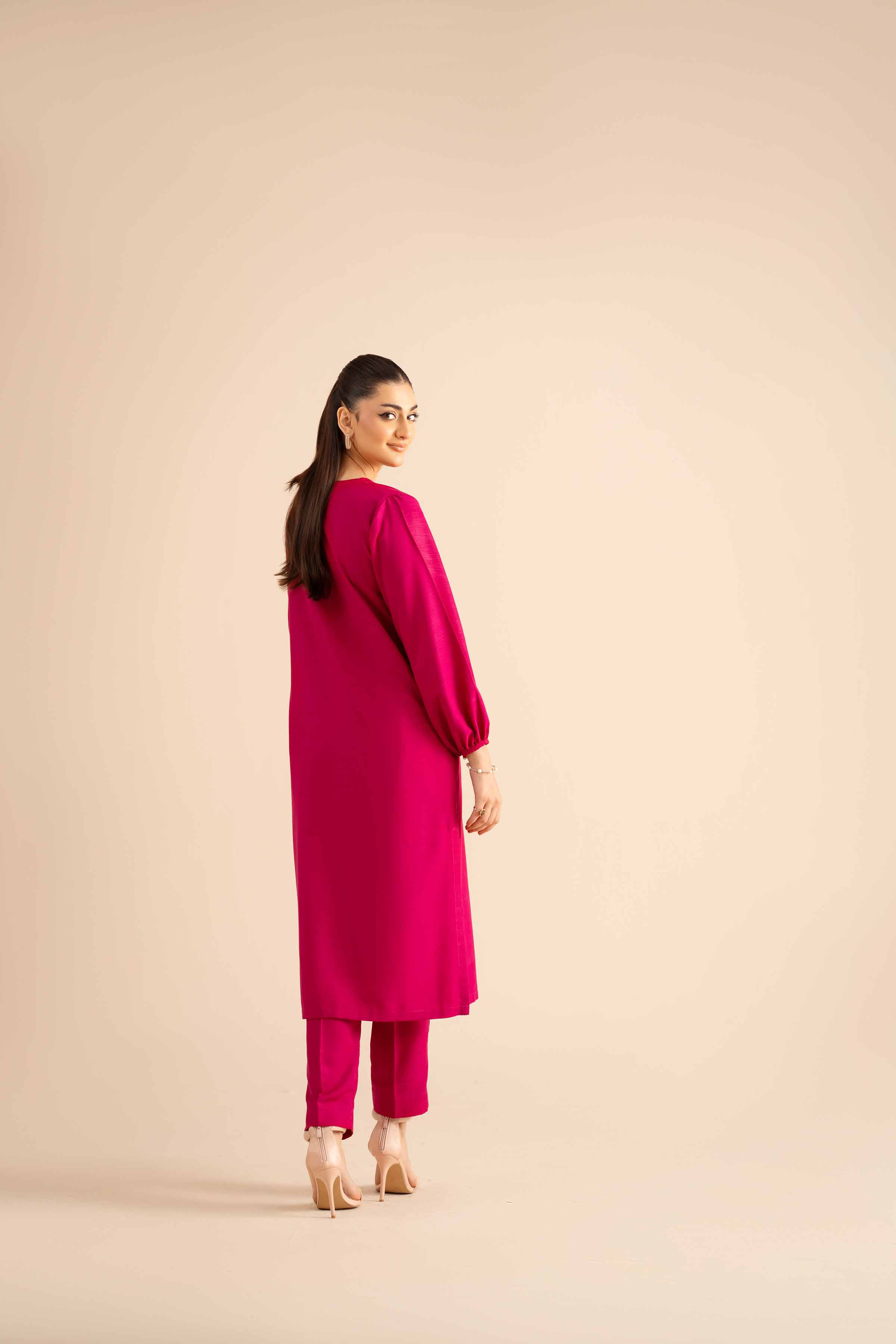 NishatUAE -  Pink Solids Silk 2-piece Ready to wear Dress