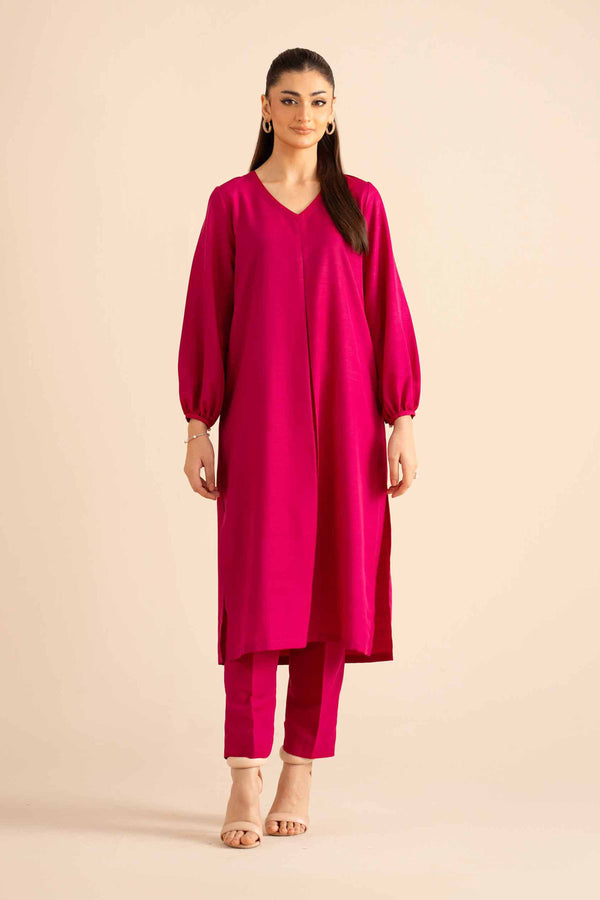NishatUAE -  Pink Solids Silk 2-piece Ready to wear Dress
