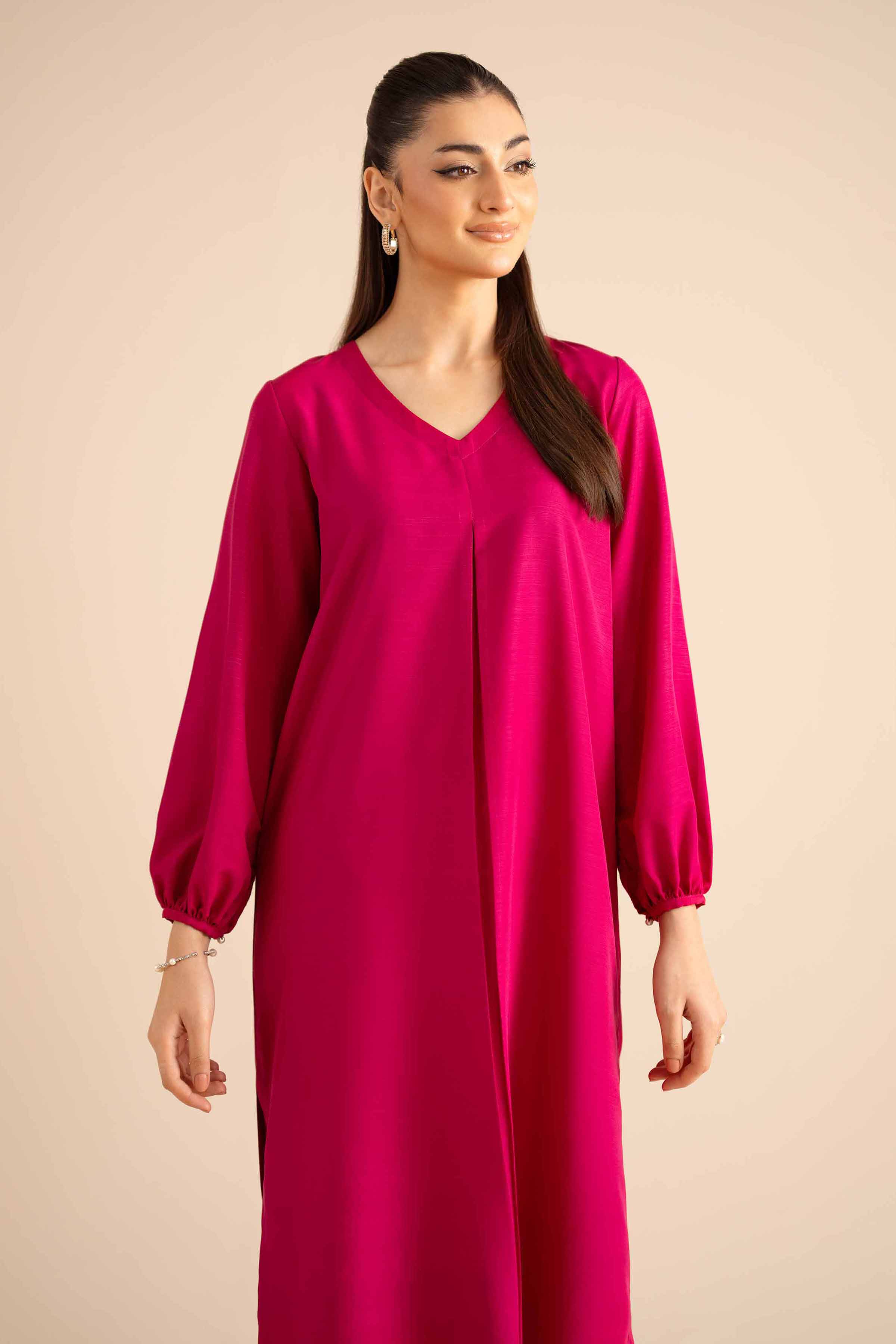 NishatUAE -  Pink Solids Silk 2-piece Ready to wear Dress