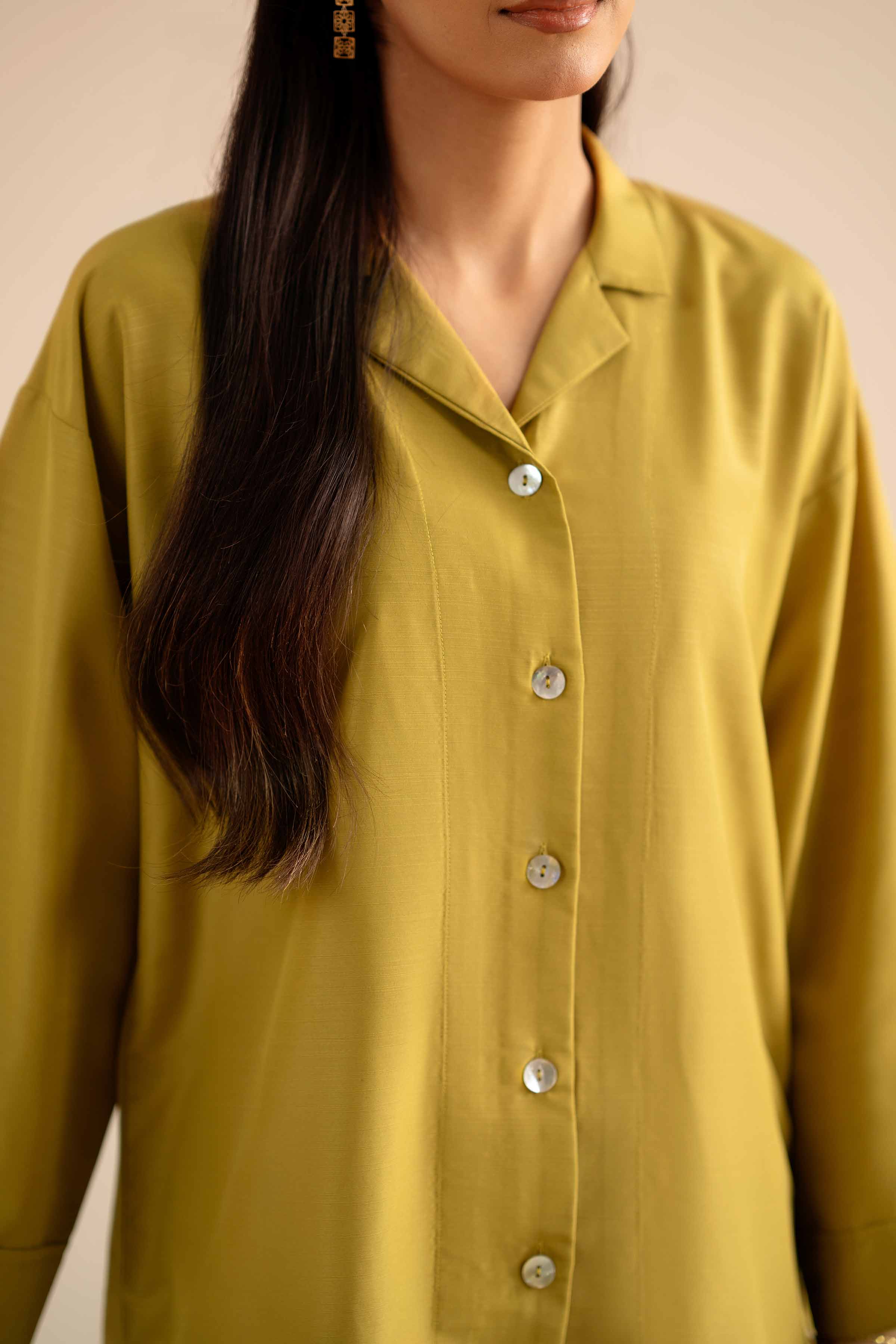 NISHATUAE - Olive Solids Silk 2-piece Ready to wear Dress