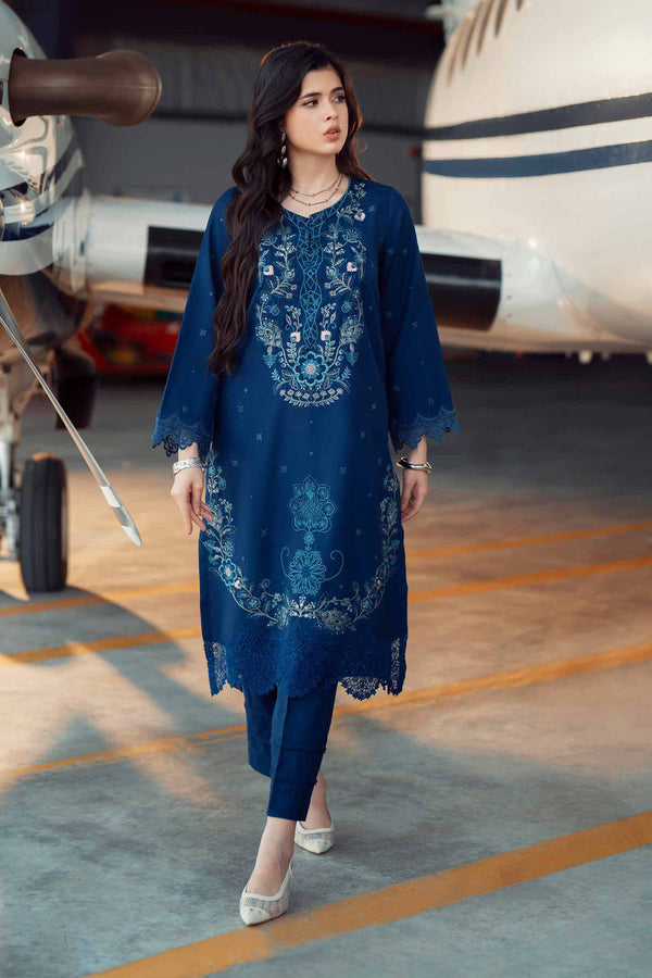 NishatUAE - Blue Embroidered Poshak 2-piece ready to wear Dress