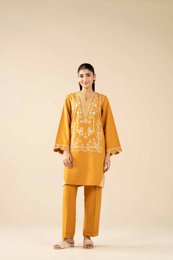 NishatUAE -  Yellow Embroidered Poshak 2-piece Ready to wear Dress