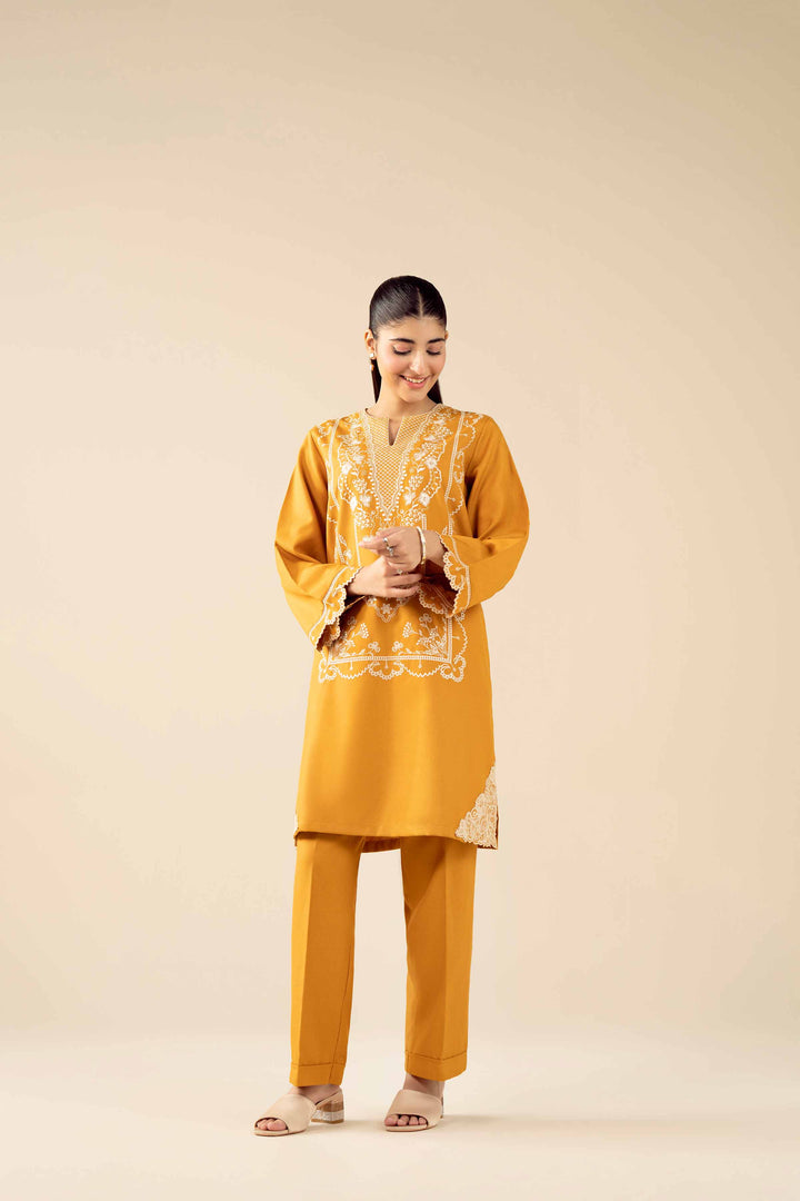 NishatUAE -  Yellow Embroidered Poshak 2-piece Ready to wear Dress