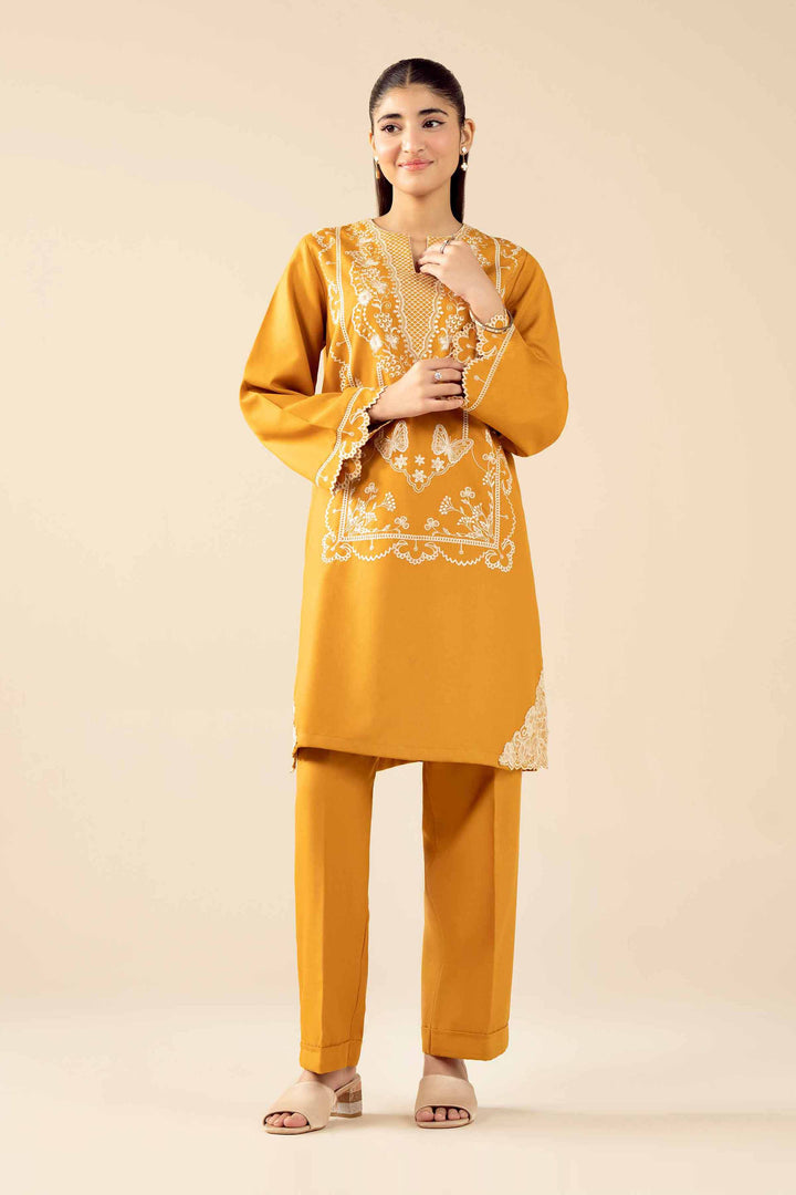 NishatUAE -  Yellow Embroidered Poshak 2-piece Ready to wear Dress