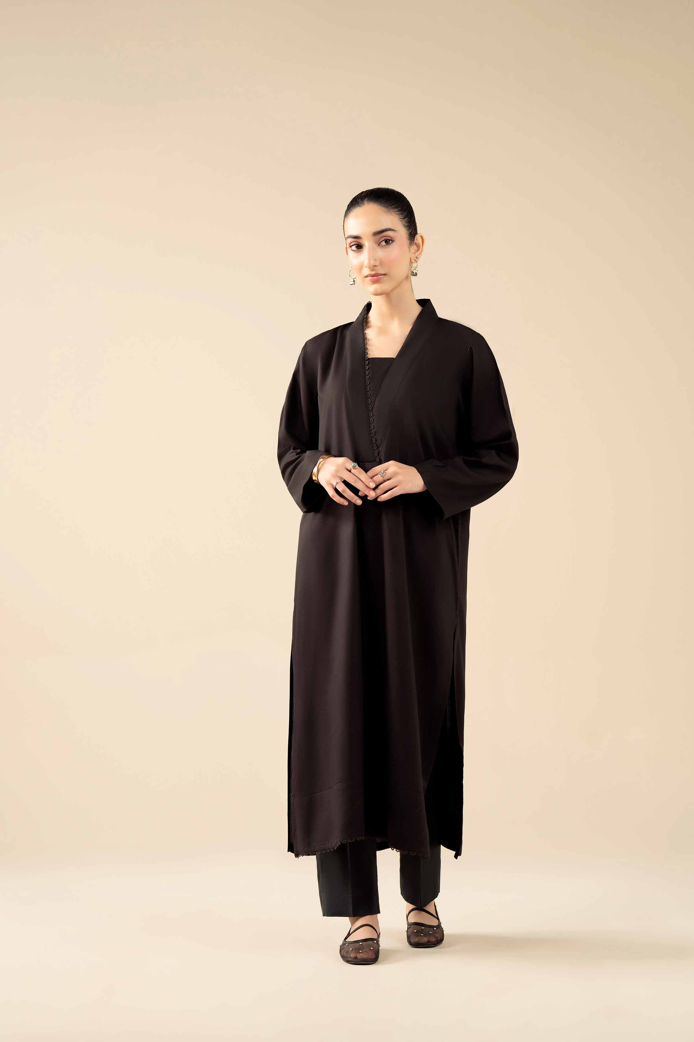 NishatUAE -  Black Solids Linen 2-piece Ready to wear Dress