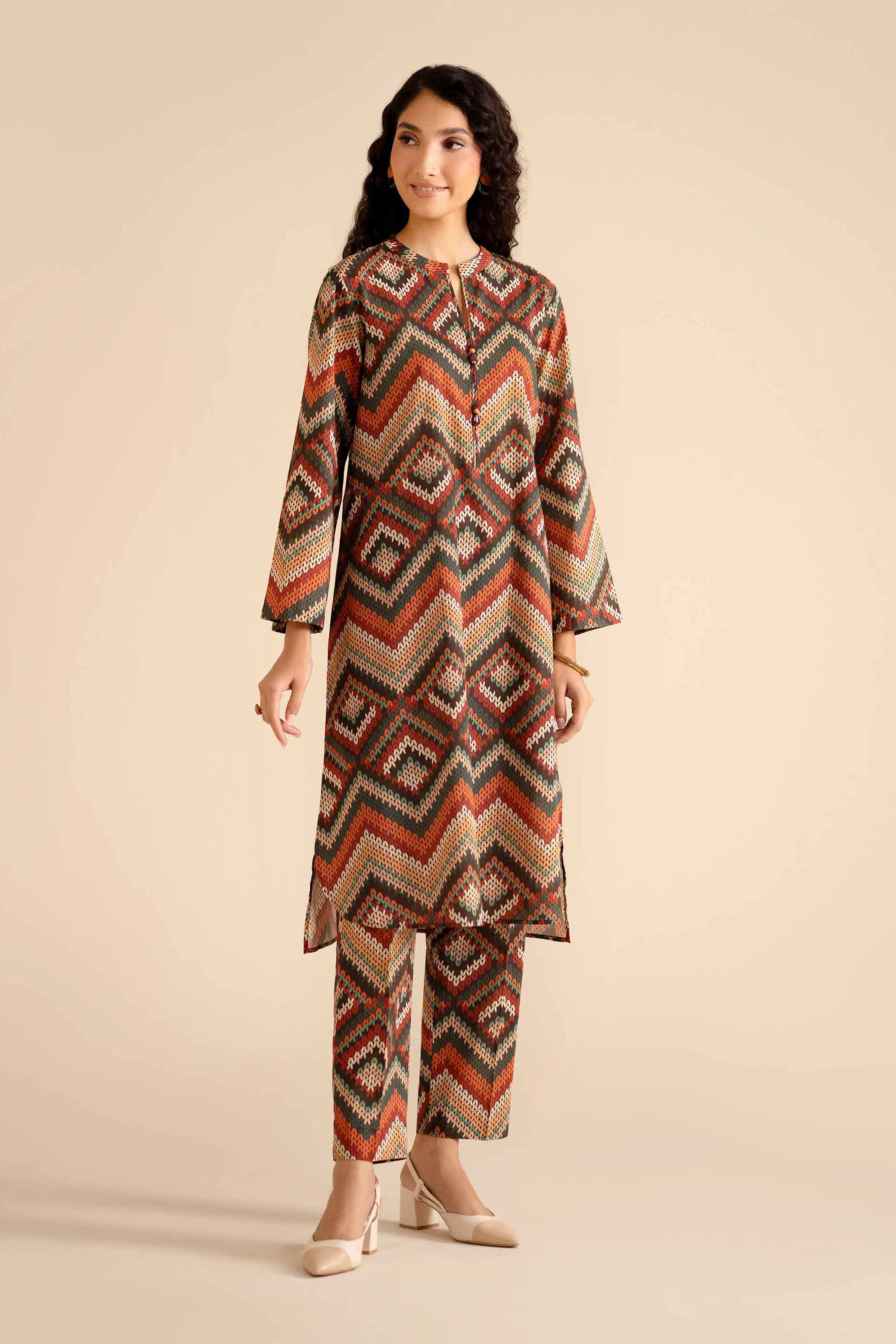 NISHATUAE - Multi Printed Cambric 2-piece Ready to wear Dress