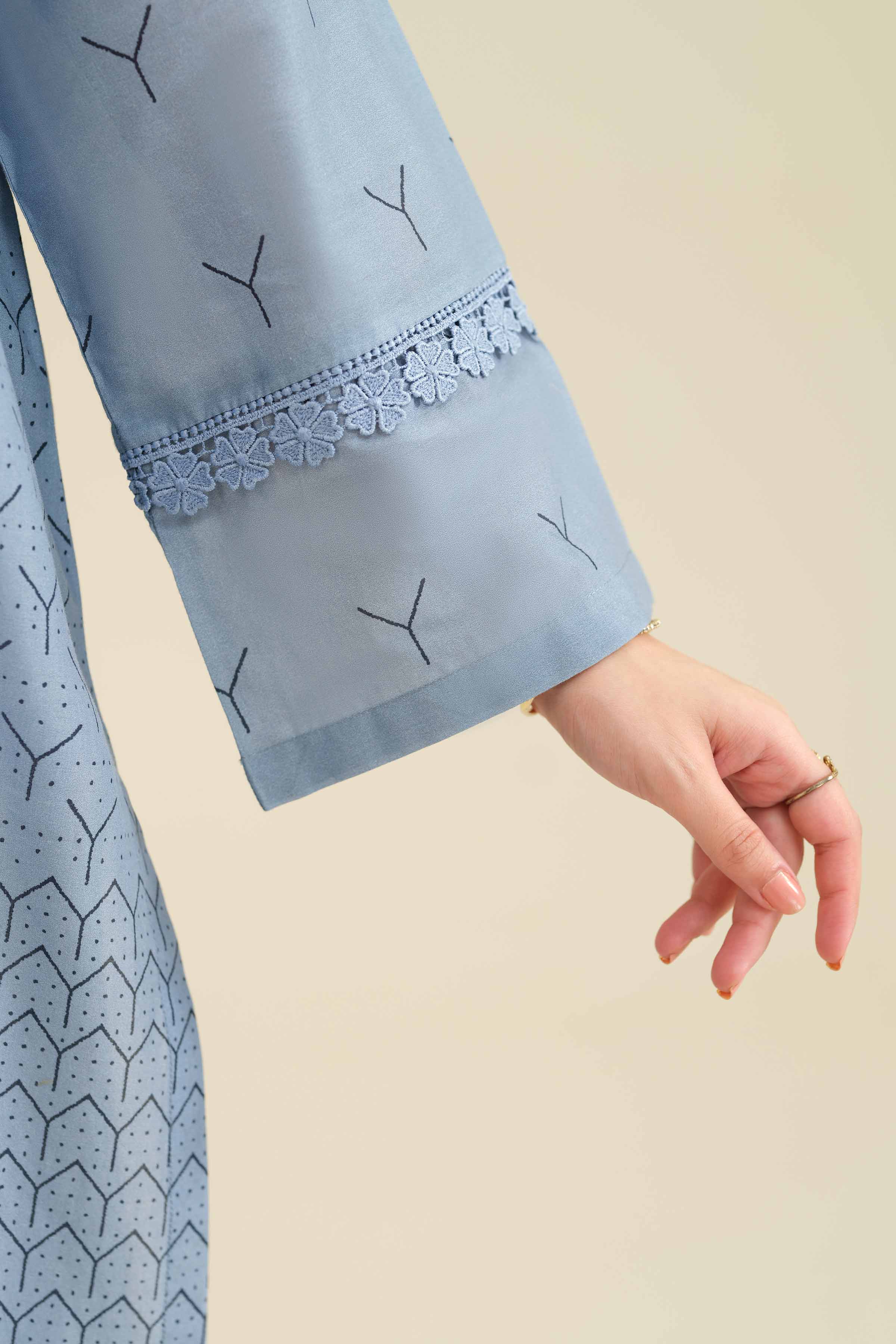 NISHATUAE - Blue Printed Cambric 2-piece Ready to wear Dress