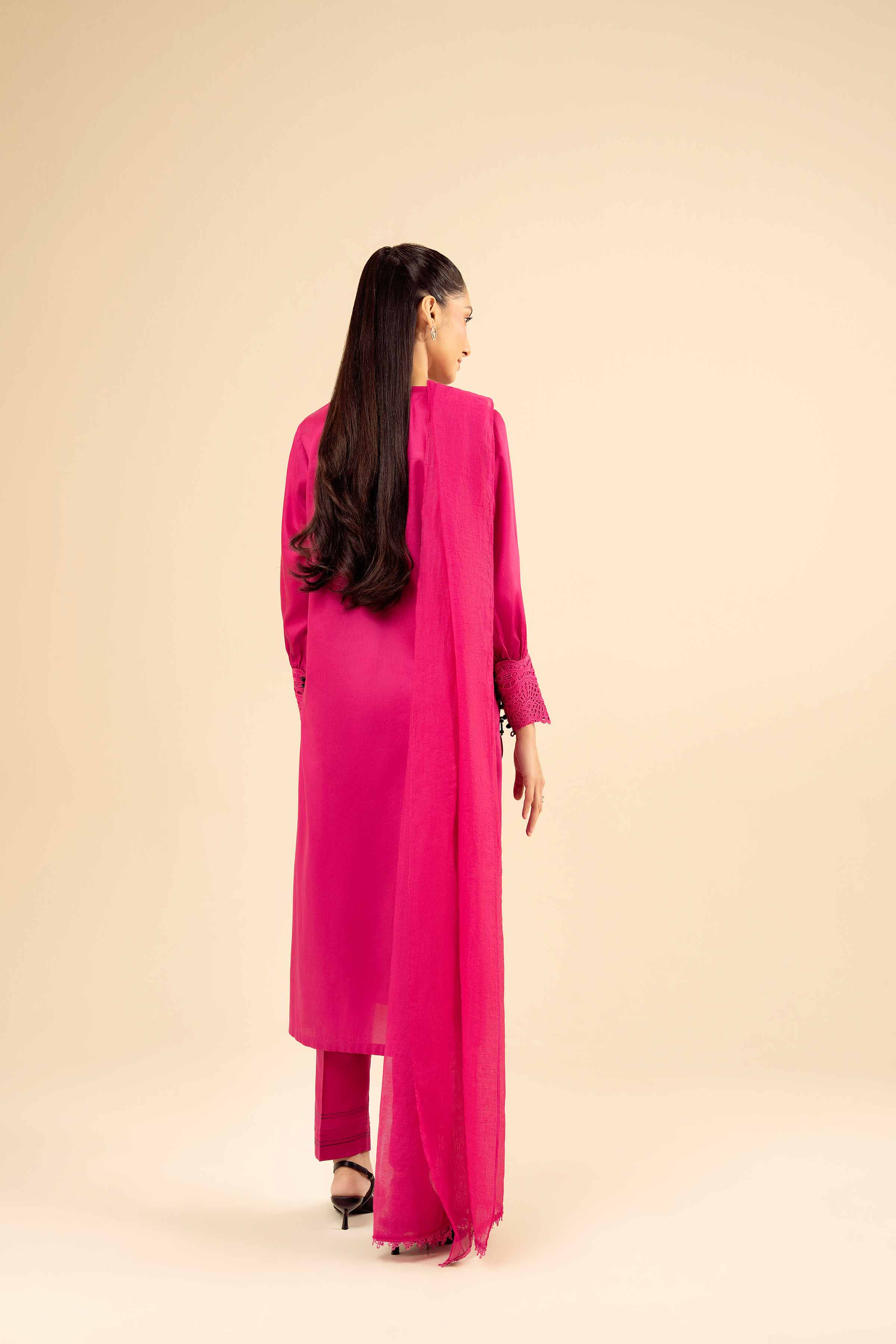 NISHATUAE - Pink Solids Satin 3-piece Ready to wear Suit