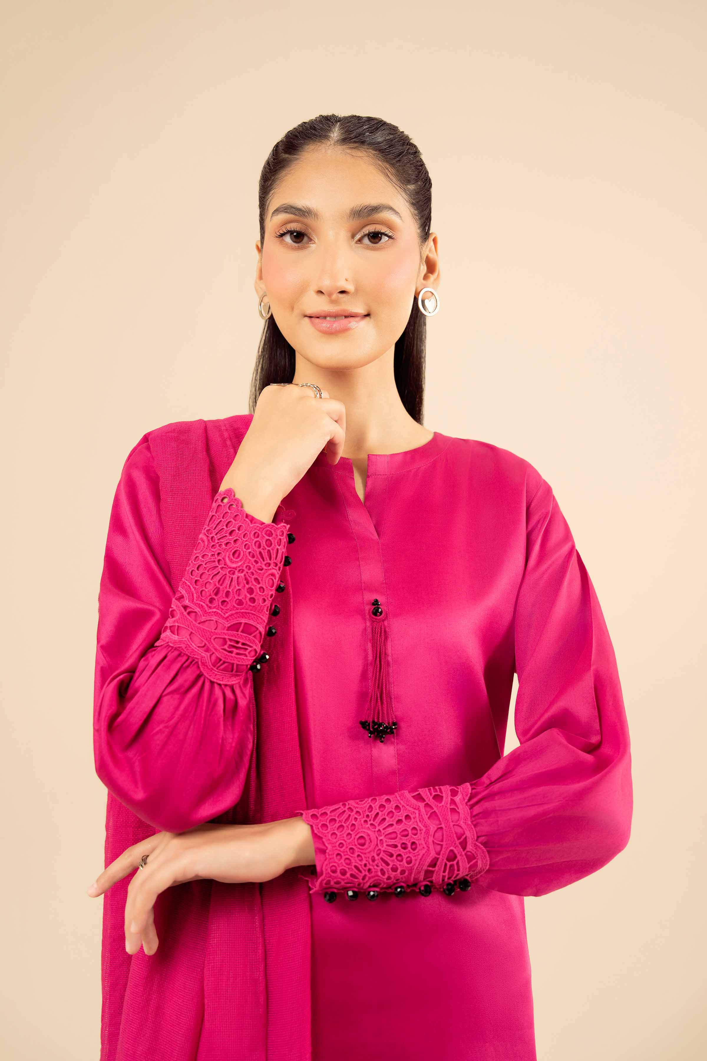 NISHATUAE - Pink Solids Satin 3-piece Ready to wear Suit
