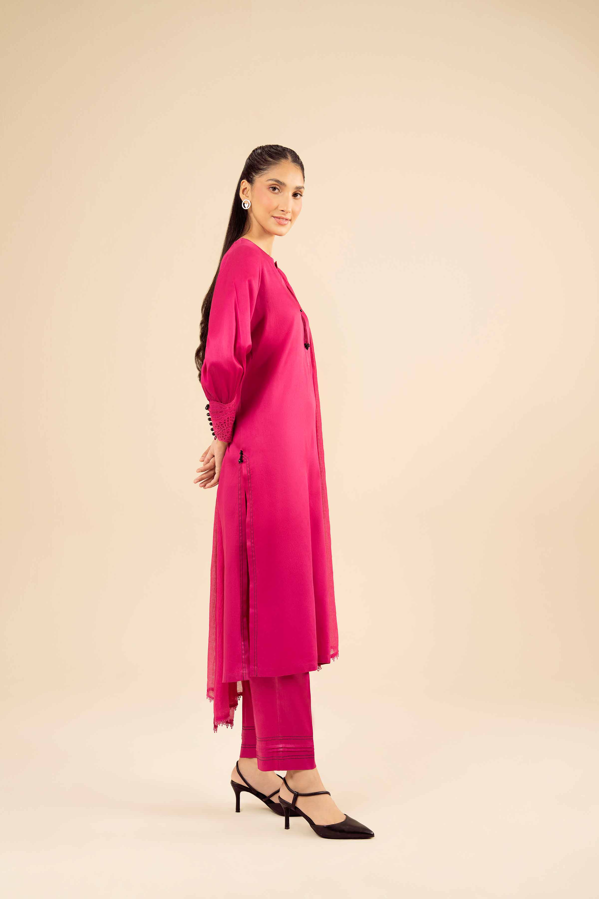 NISHATUAE - Pink Solids Satin 3-piece Ready to wear Suit