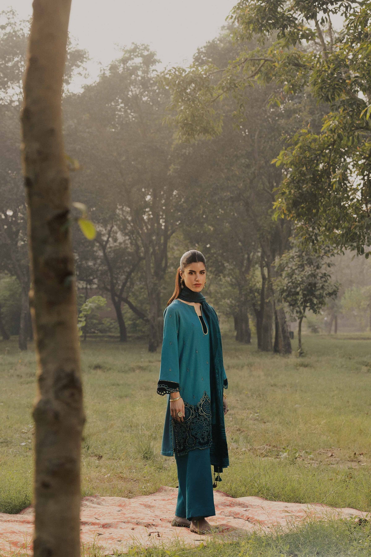 3 Piece - Embroidered Suit - PW25-490