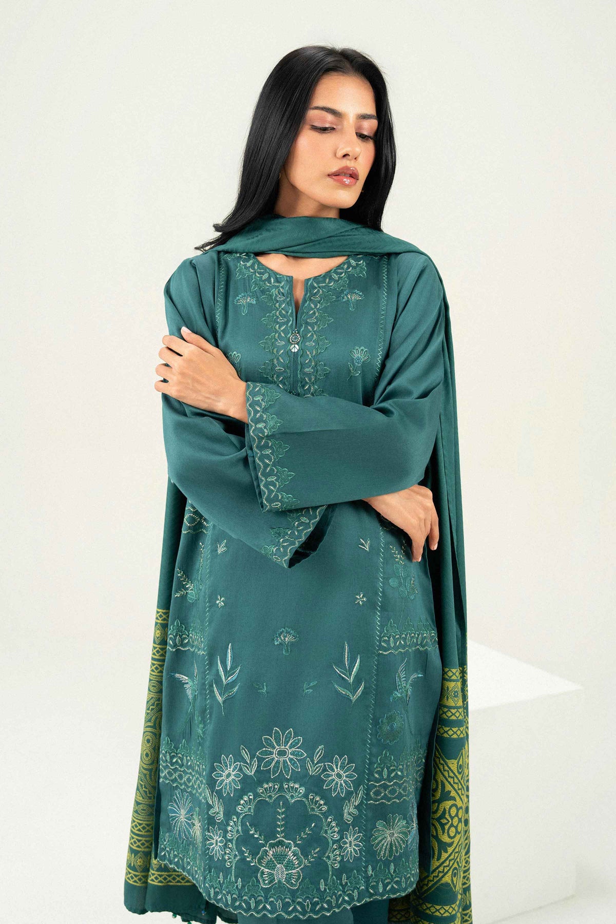 3 Piece - Embroidered Suit - PW25-497