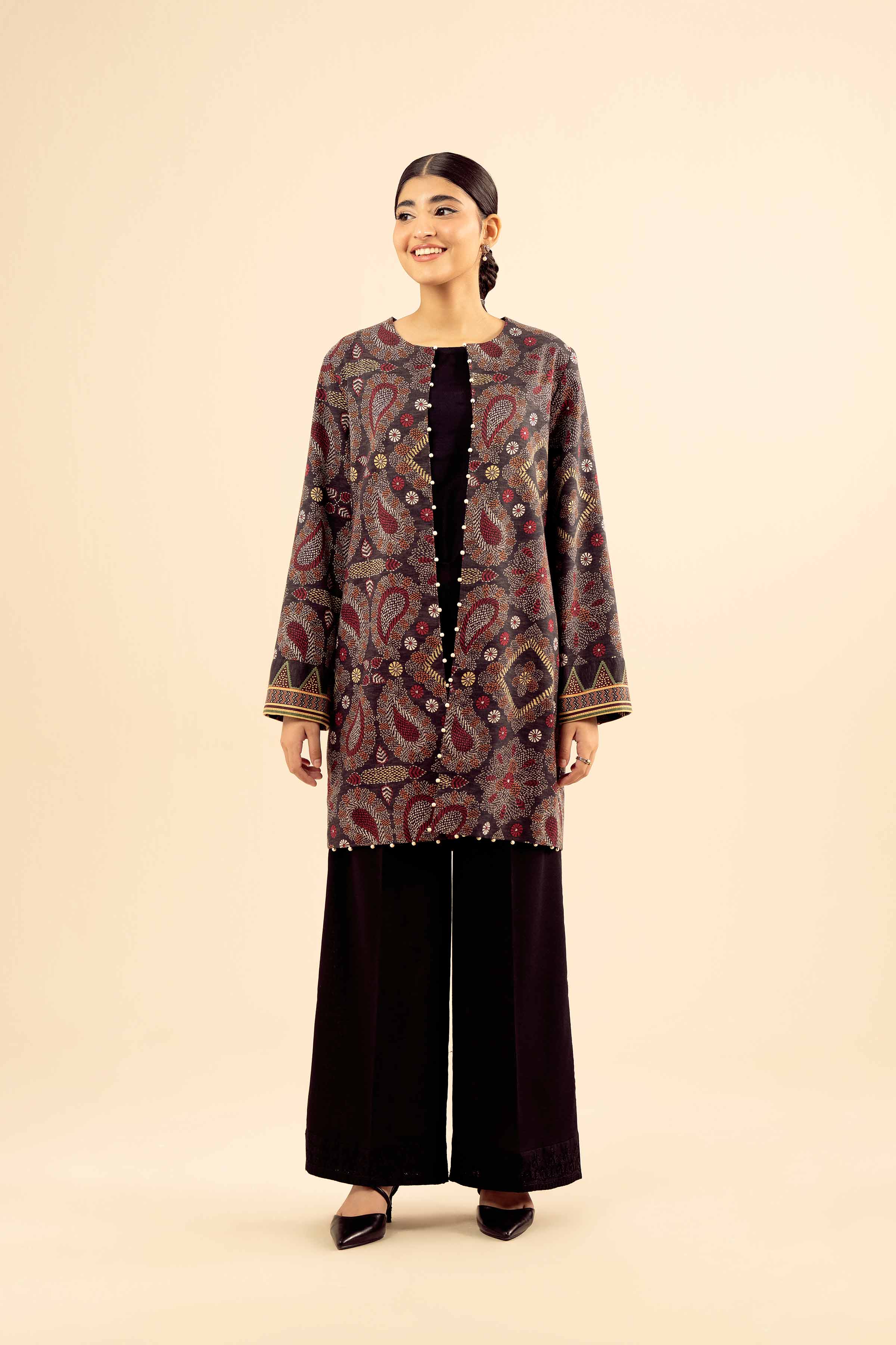 NISHATUAE - Multi Printed Karandi Ready to wear Jacket