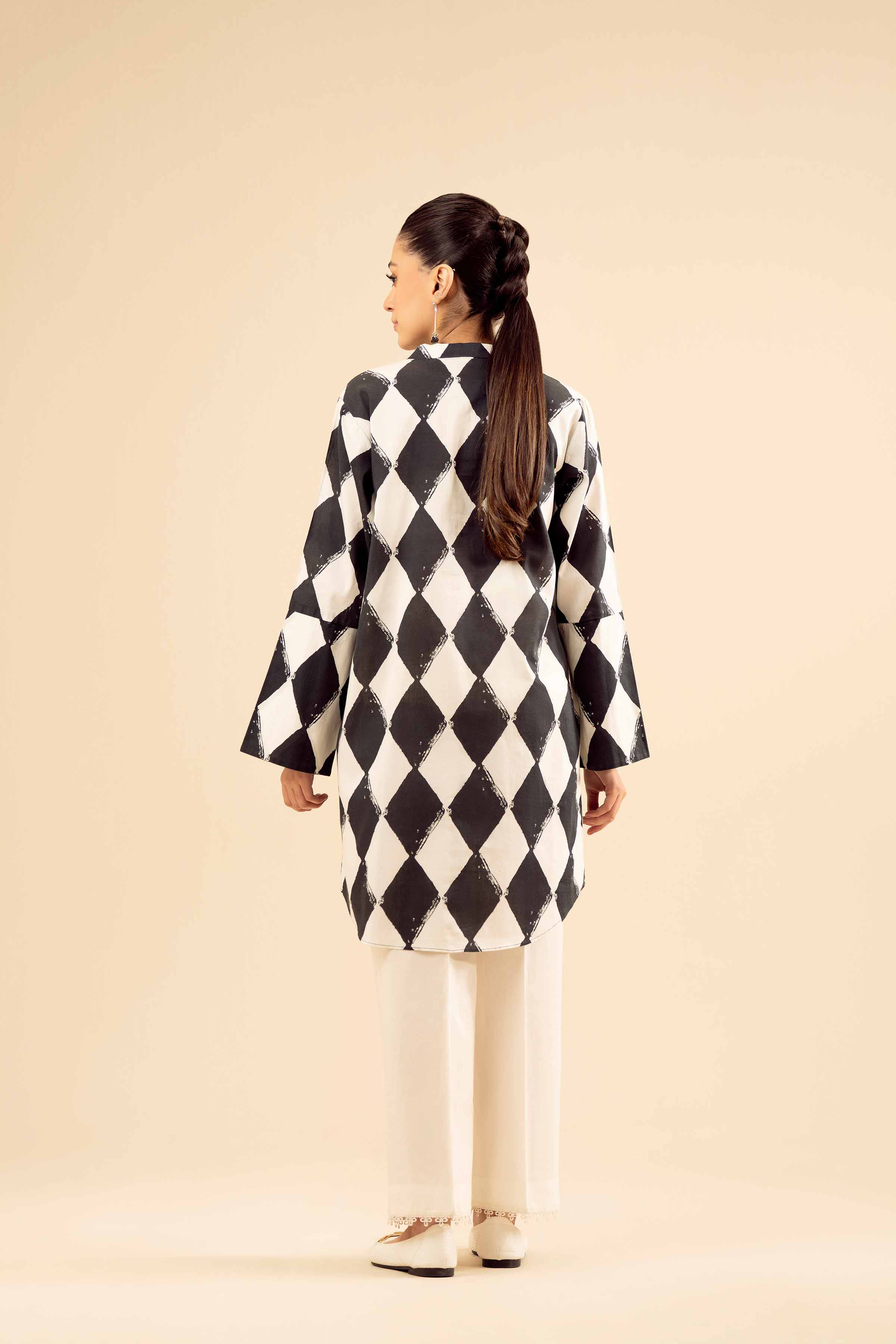 NISHATUAE - White Embroidered Cambric Ready to wear Shirt