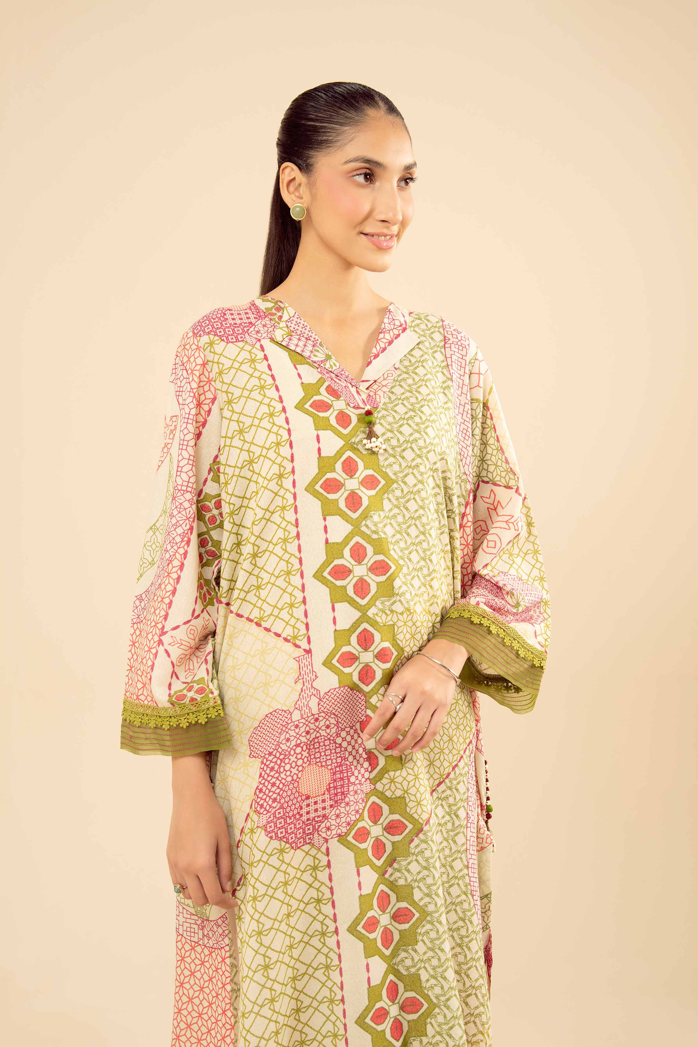 NISHATUAE - Multi Printed Karandi Ready to wear Shirt