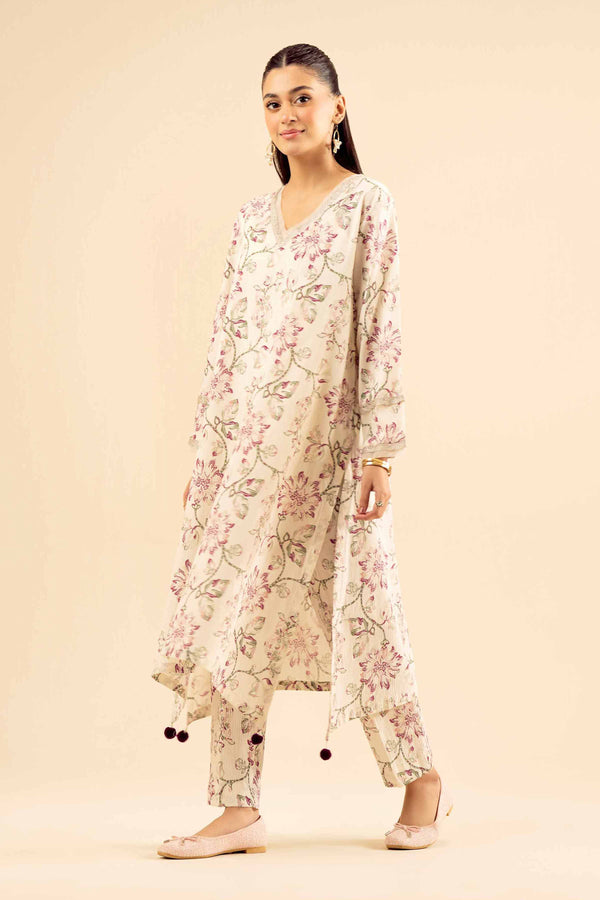 NISHATUAE - Off White Solids Crush 2-piece Ready to wear Dress