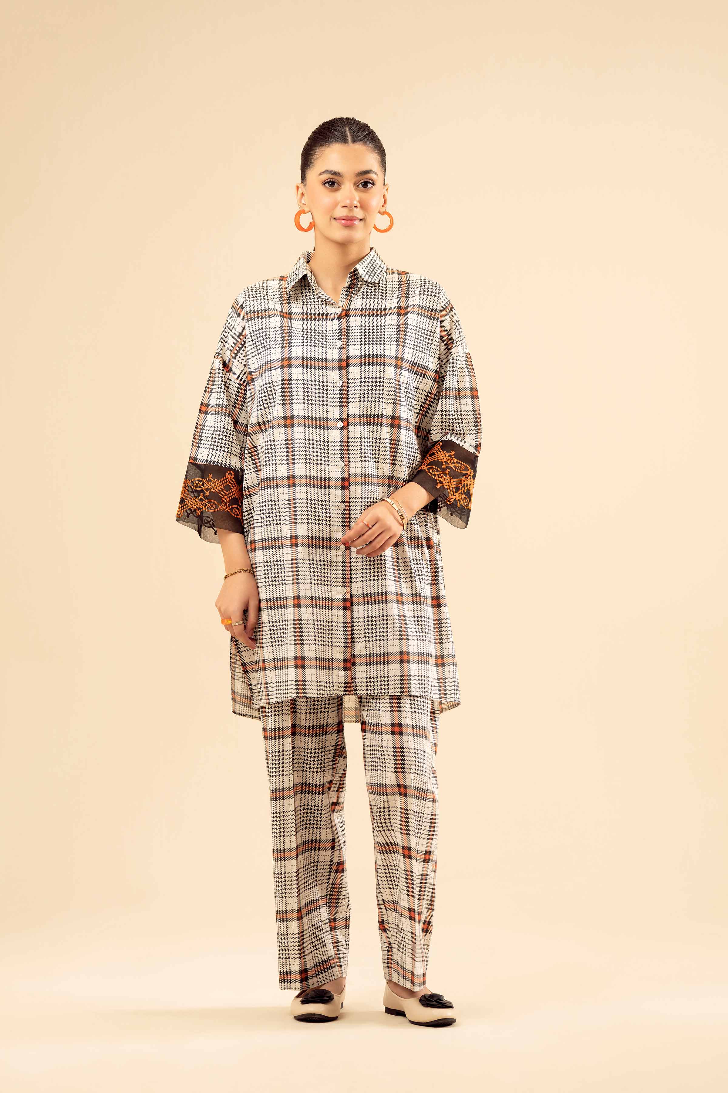 NISHATUAE - Black Embroidered Cambric 2-piece Ready to wear Dress