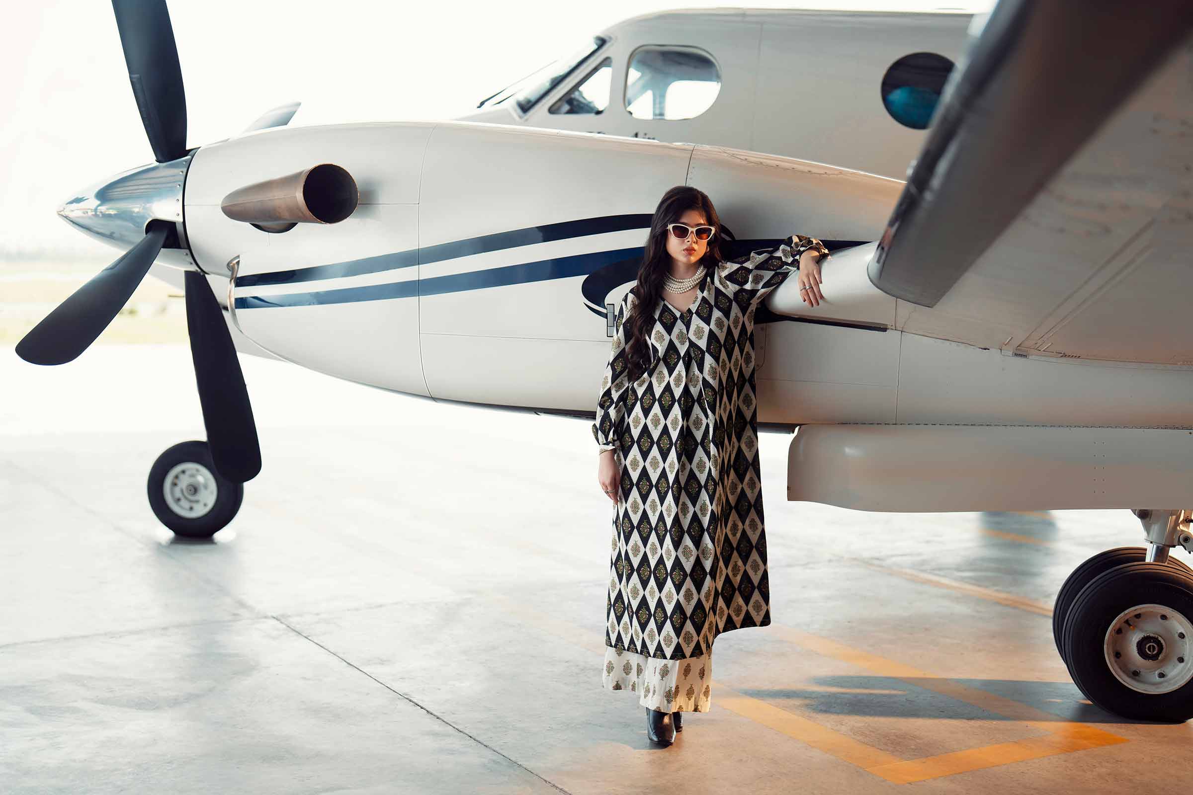 NISHATUAE - Black Printed Crush 2-piece Ready to wear Dress