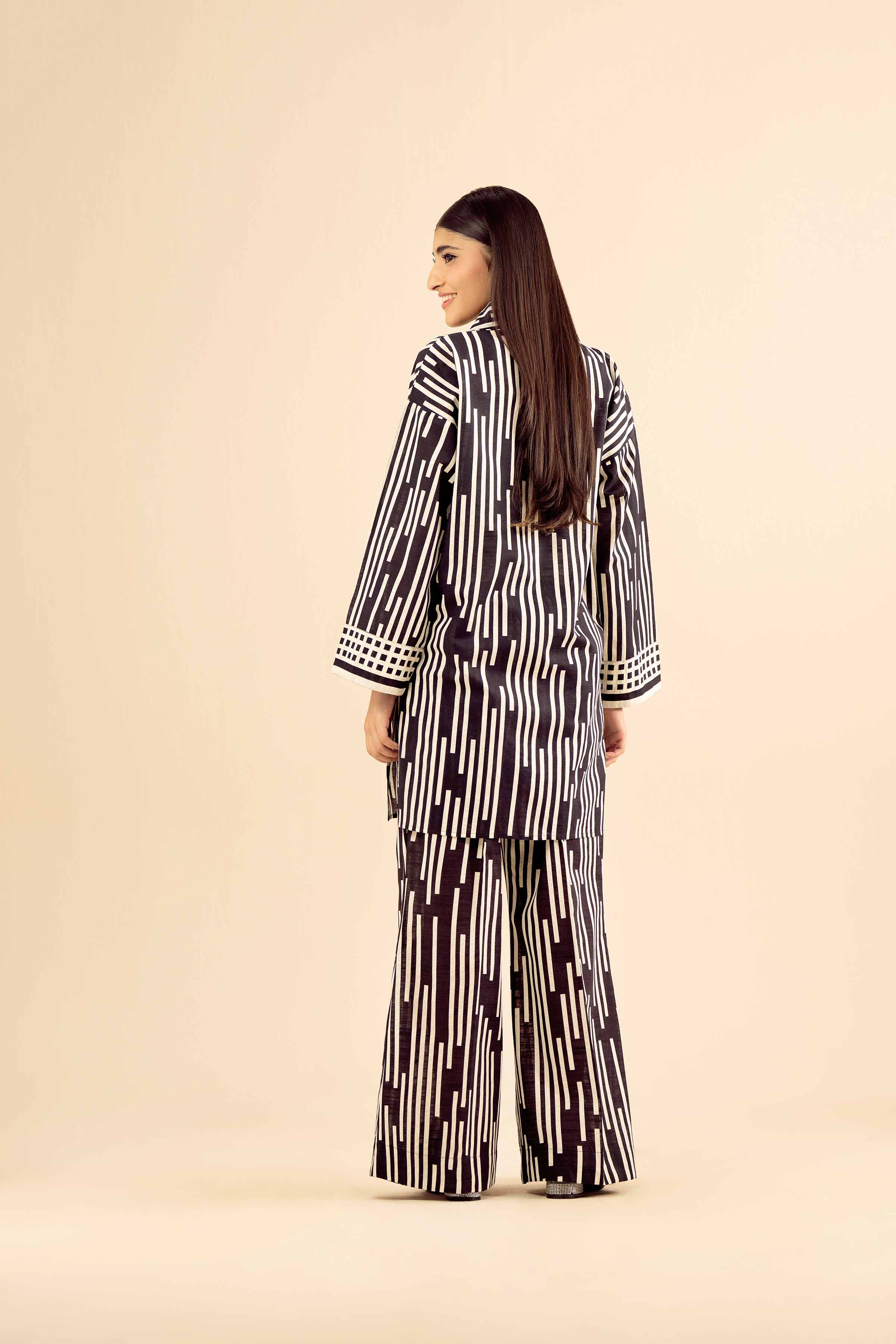 NISHATUAE - Black Printed Khaddar 2-piece Ready to wear Dress