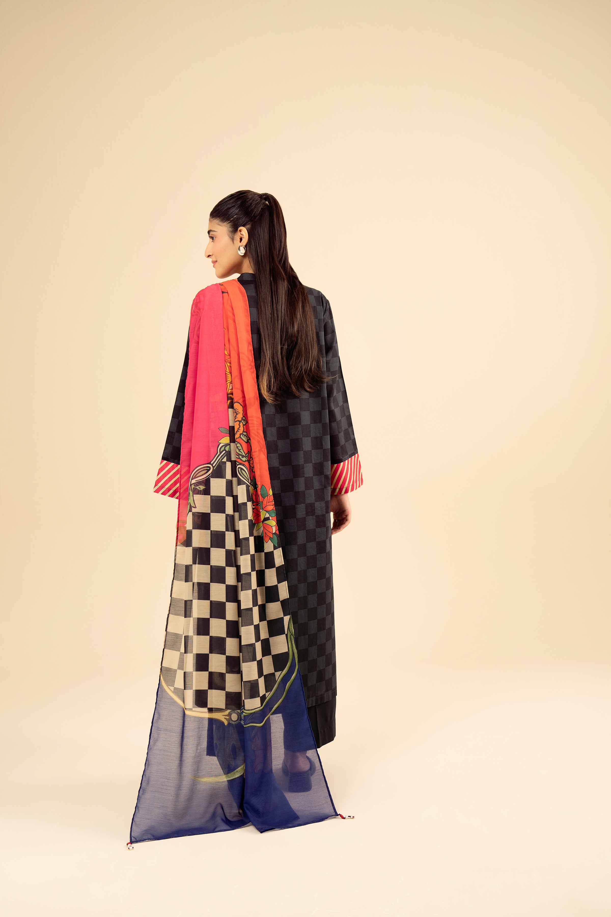 NISHATUAE - Black Printed Cambric 2-piece Ready to wear Dress