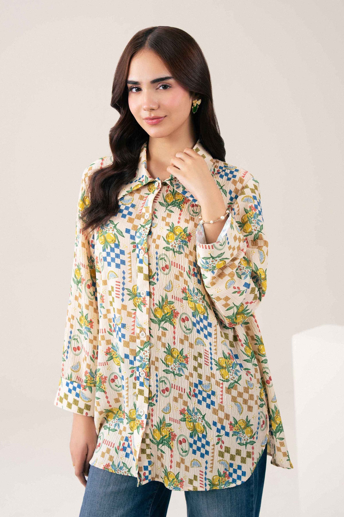 Printed Shirt - ST1J-AURA26WV3-3 for Women - Pret Collection | Nishat UAE | Shop Online