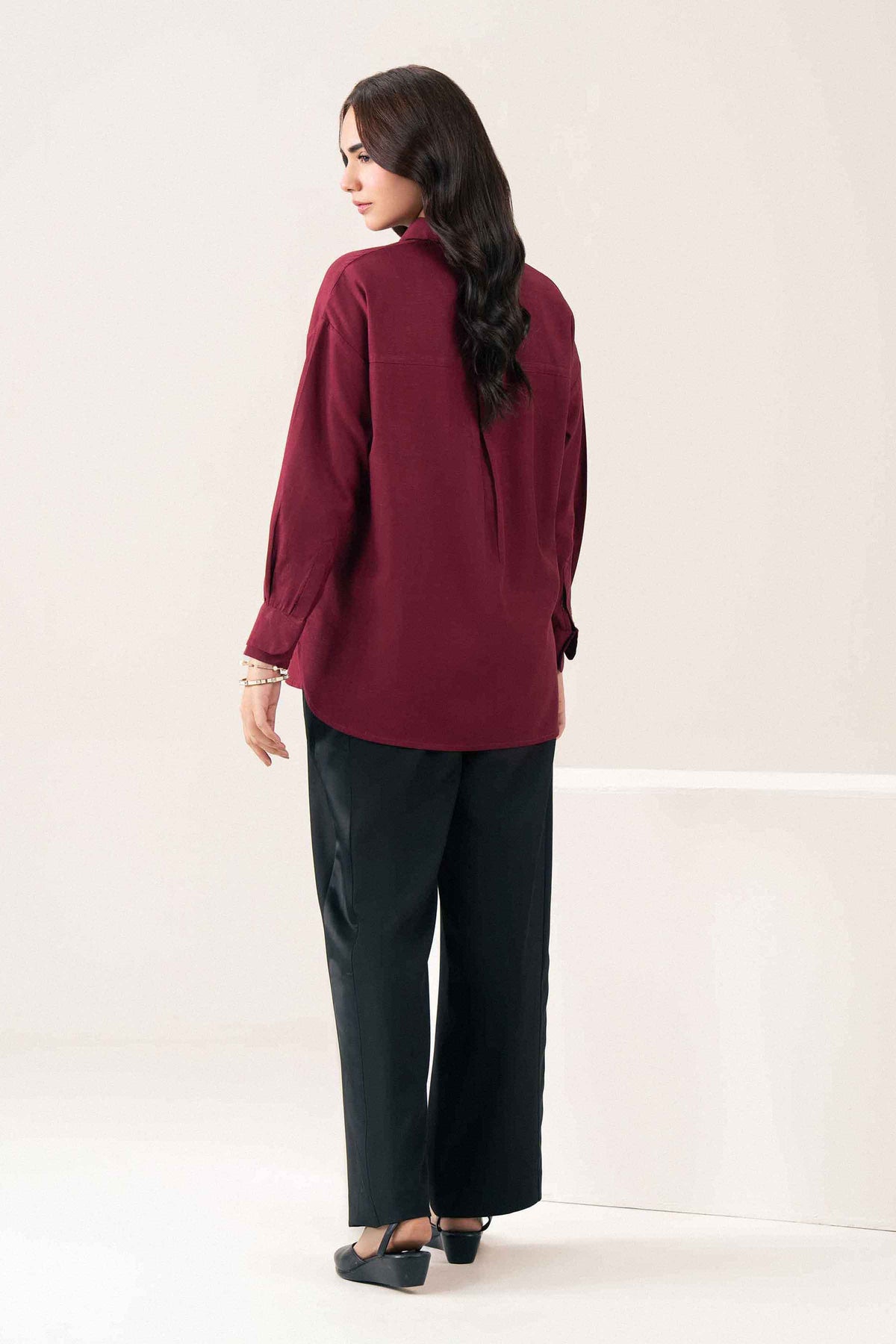 Red Solid Shirt in Yarn Dyed ready-to-wear