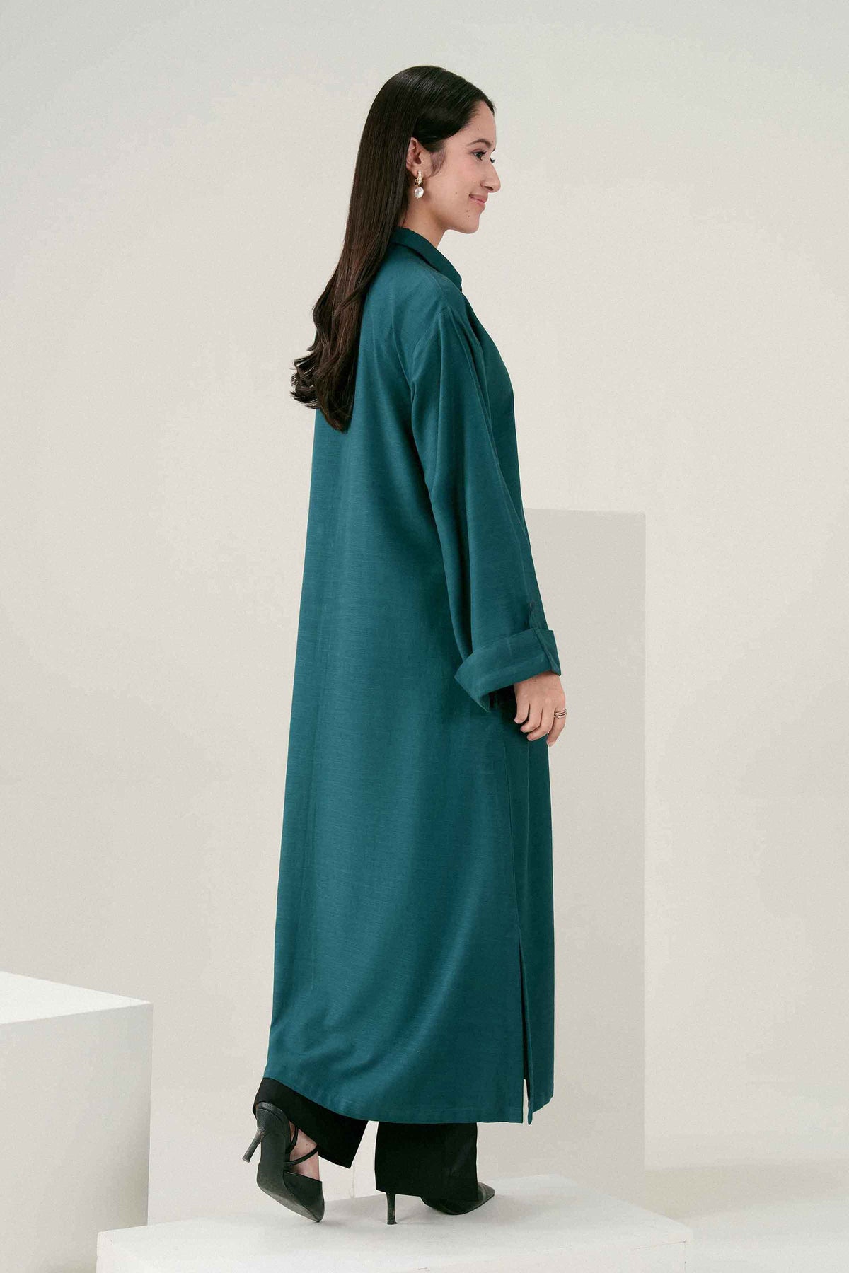 Green Solid Shirt in Yarn Dyed ready-to-wear