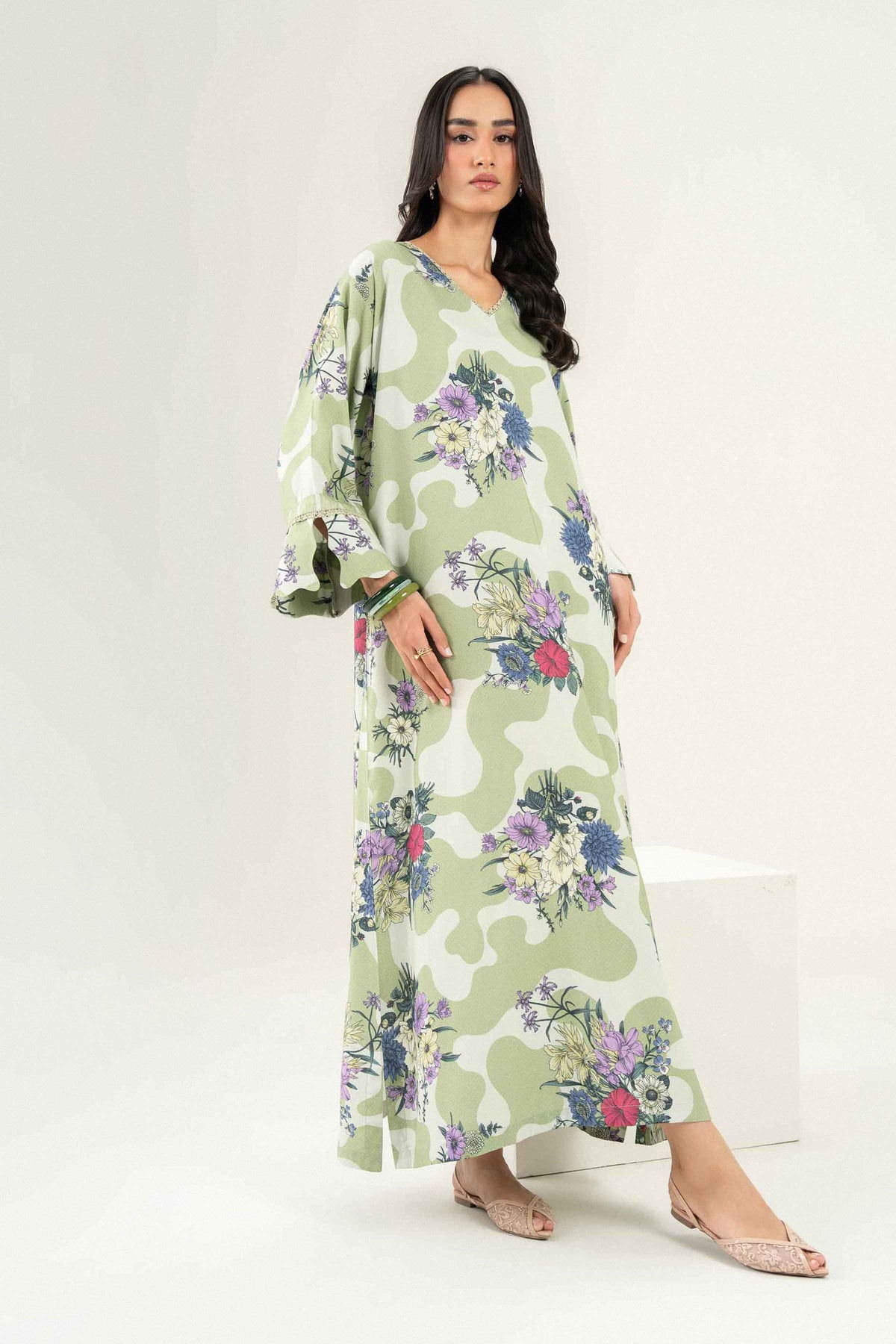Printed Jalabiya - ST1S-JALA26WV1-1 for Women -  Pret Collection | Nishat UAE | Shop Online