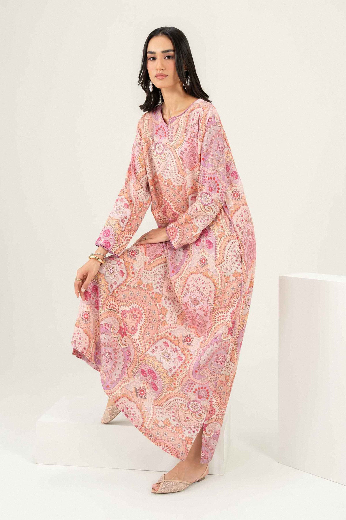Printed Jalabiya - ST1S-JALA26WV1-4 for Women -  Pret Collection | Nishat UAE | Shop Online