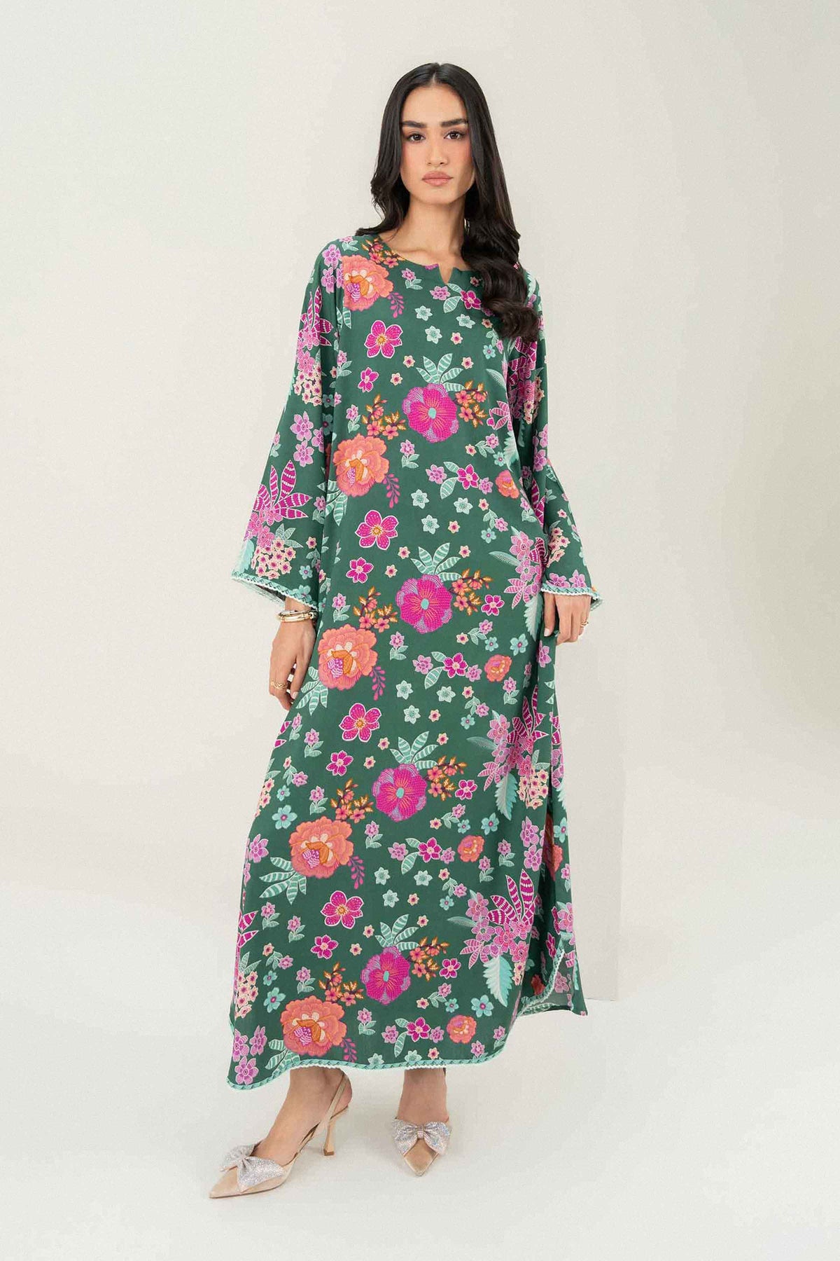 Printed Jalabiya - ST1S-JALA26WV2-1 for Women -  Pret Collection | Nishat UAE | Shop Online