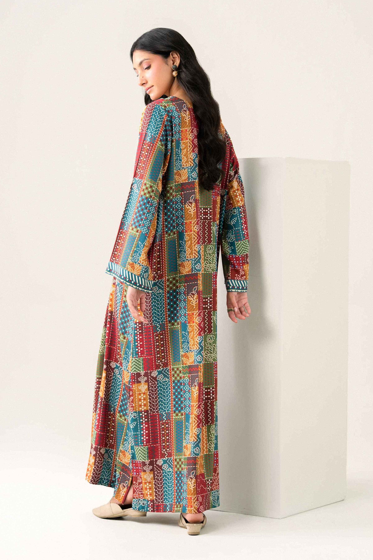 Printed Jalabiya - ST1S-JALA26WV2-13 for Women - Pret Collection | Nishat UAE | Shop Online