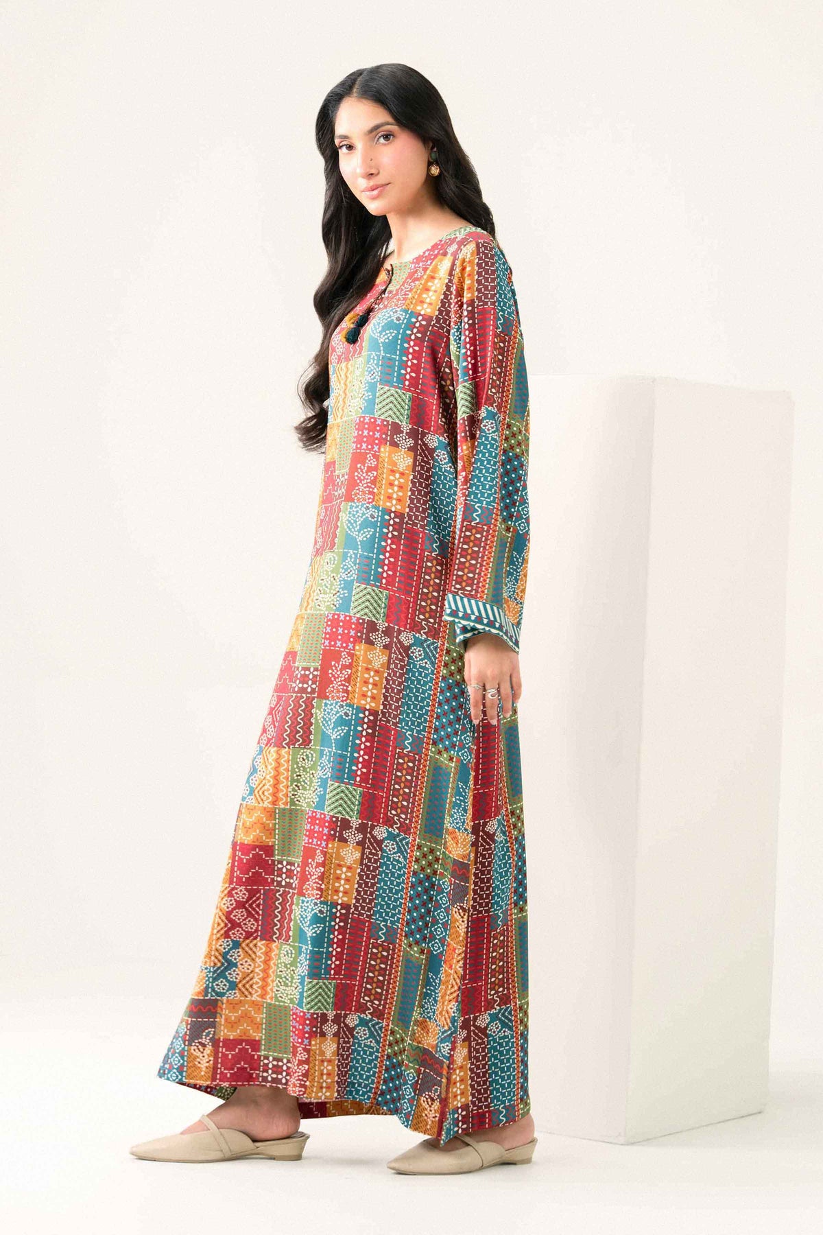 Printed Jalabiya - ST1S-JALA26WV2-13 for Women - Pret Collection | Nishat UAE | Shop Online