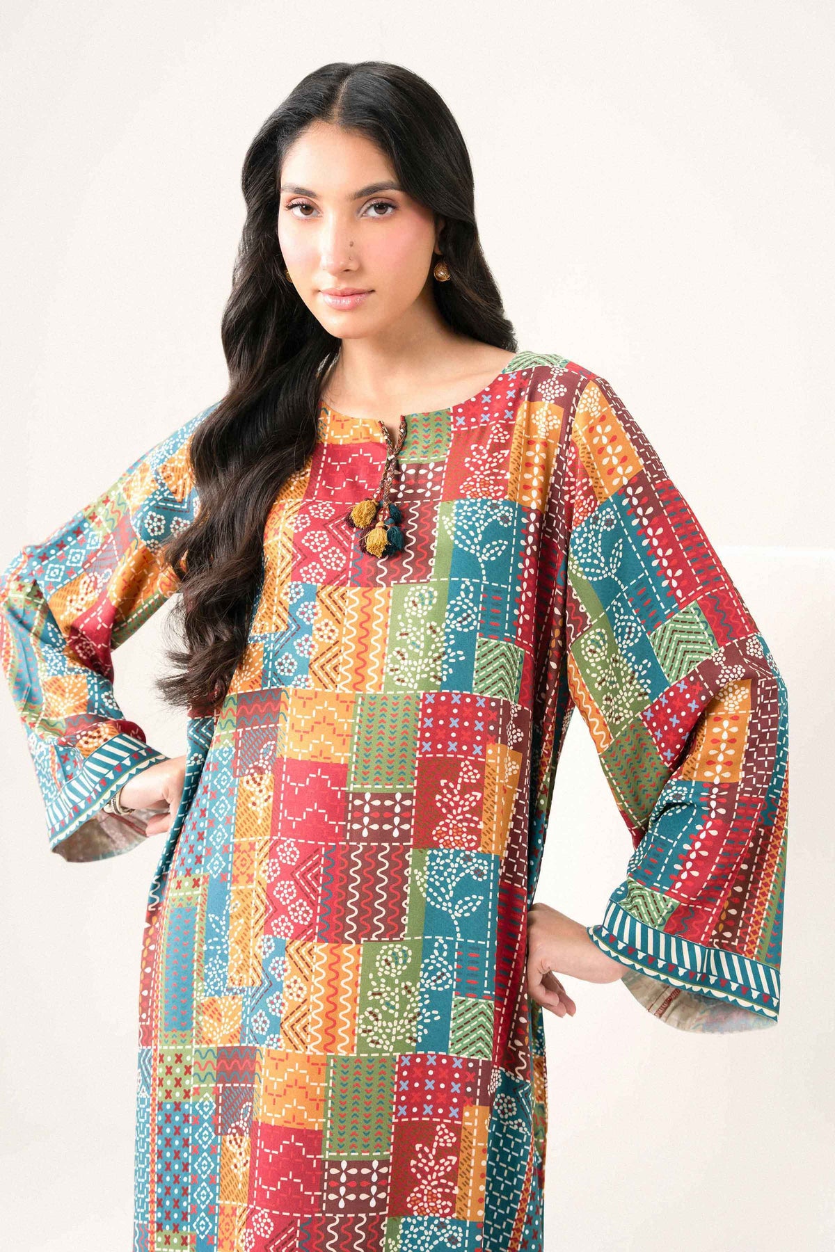 Printed Jalabiya - ST1S-JALA26WV2-13 for Women - Pret Collection | Nishat UAE | Shop Online