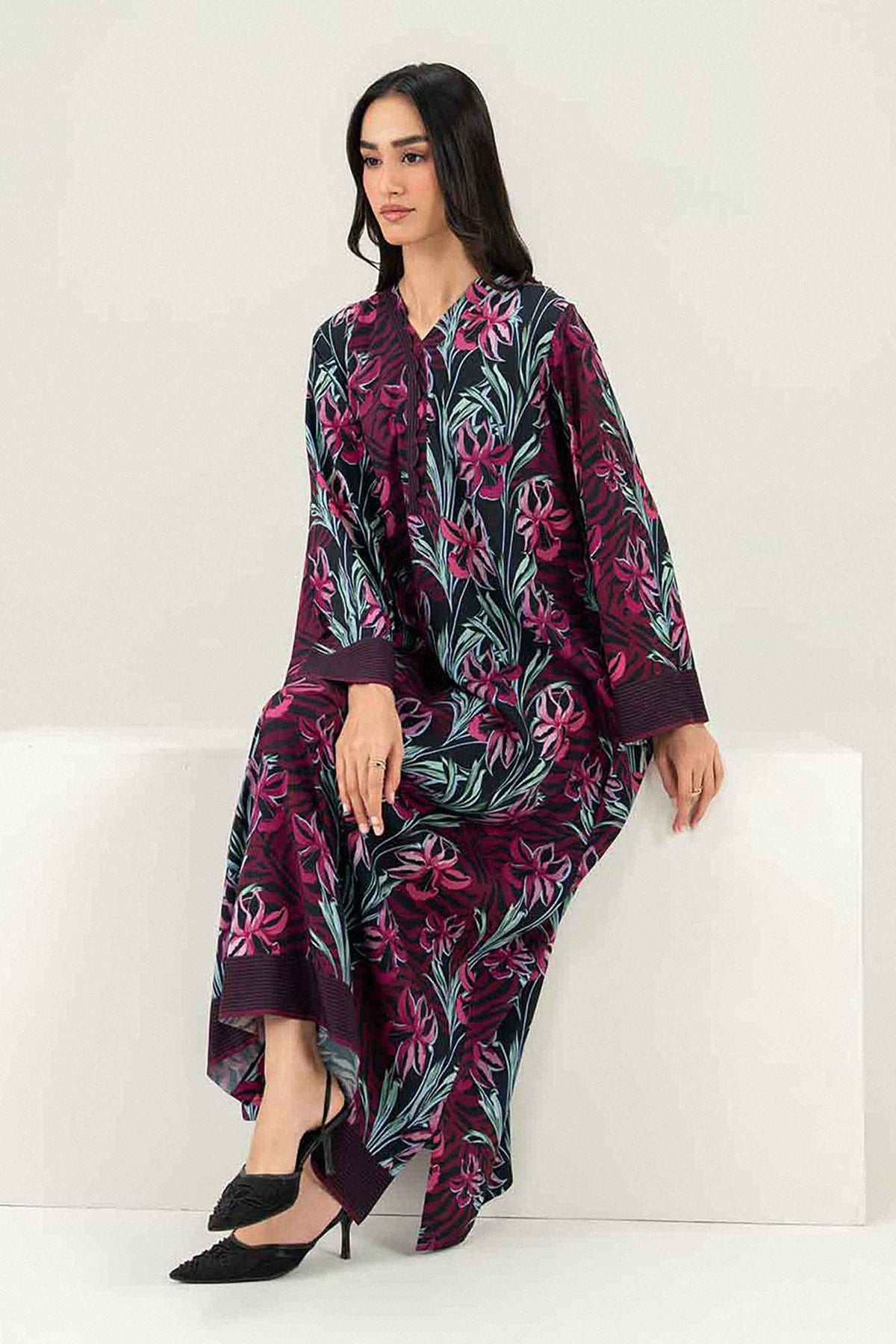 Printed Jalabiya - ST1S-JALA26WV2-14 for Women -  Pret Collection | Nishat UAE | Shop Online