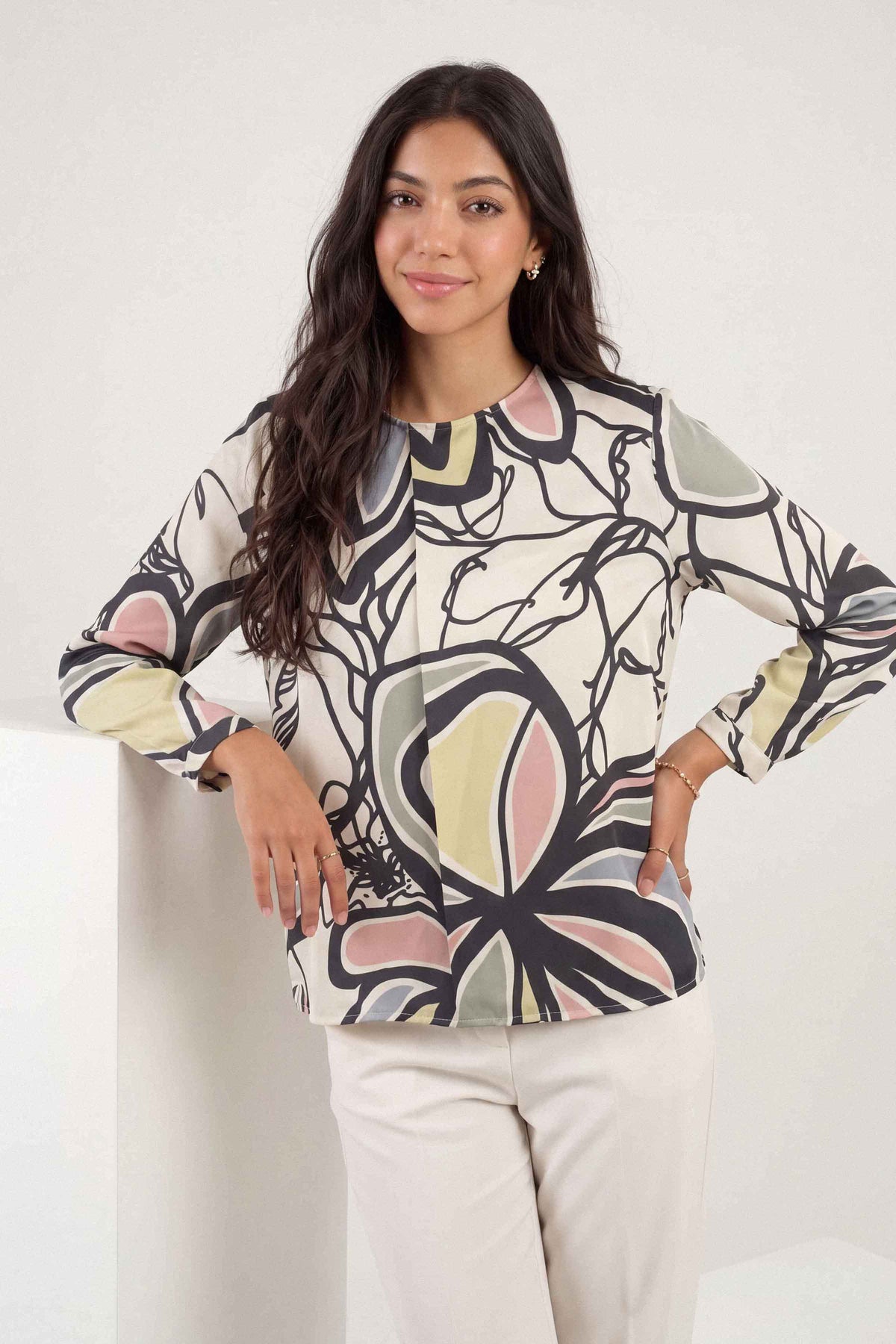 Multi Printed Tunic St1se Aura26wv1 5 (Shoot Issue) in Crepe ready-to-wear