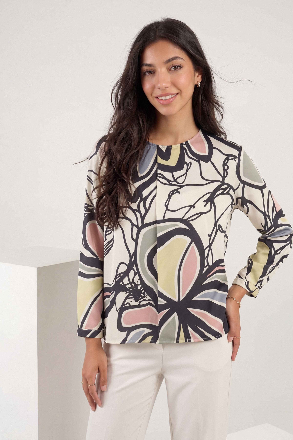 Multi Printed Tunic St1se Aura26wv1 5 (Shoot Issue) in Crepe ready-to-wear