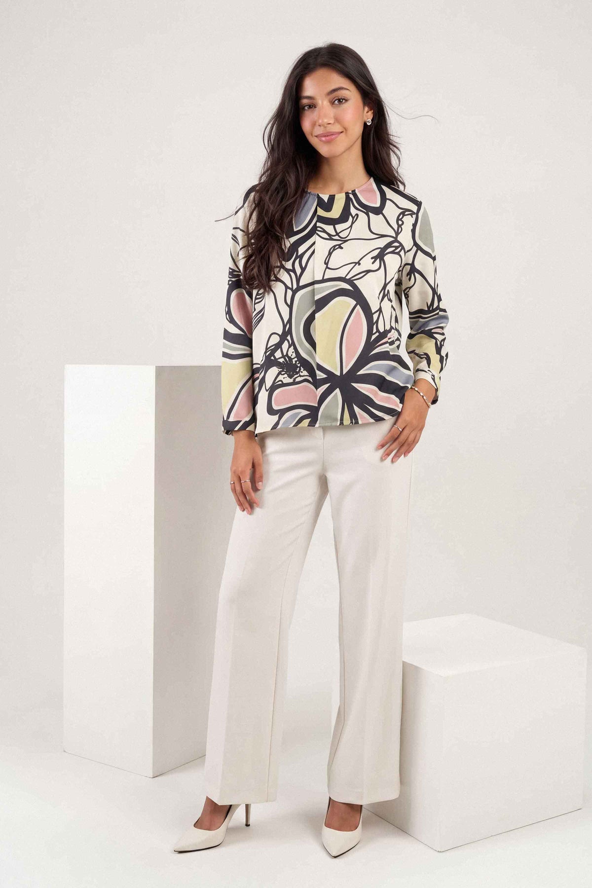 Multi Printed Tunic St1se Aura26wv1 5 (Shoot Issue) in Crepe ready-to-wear