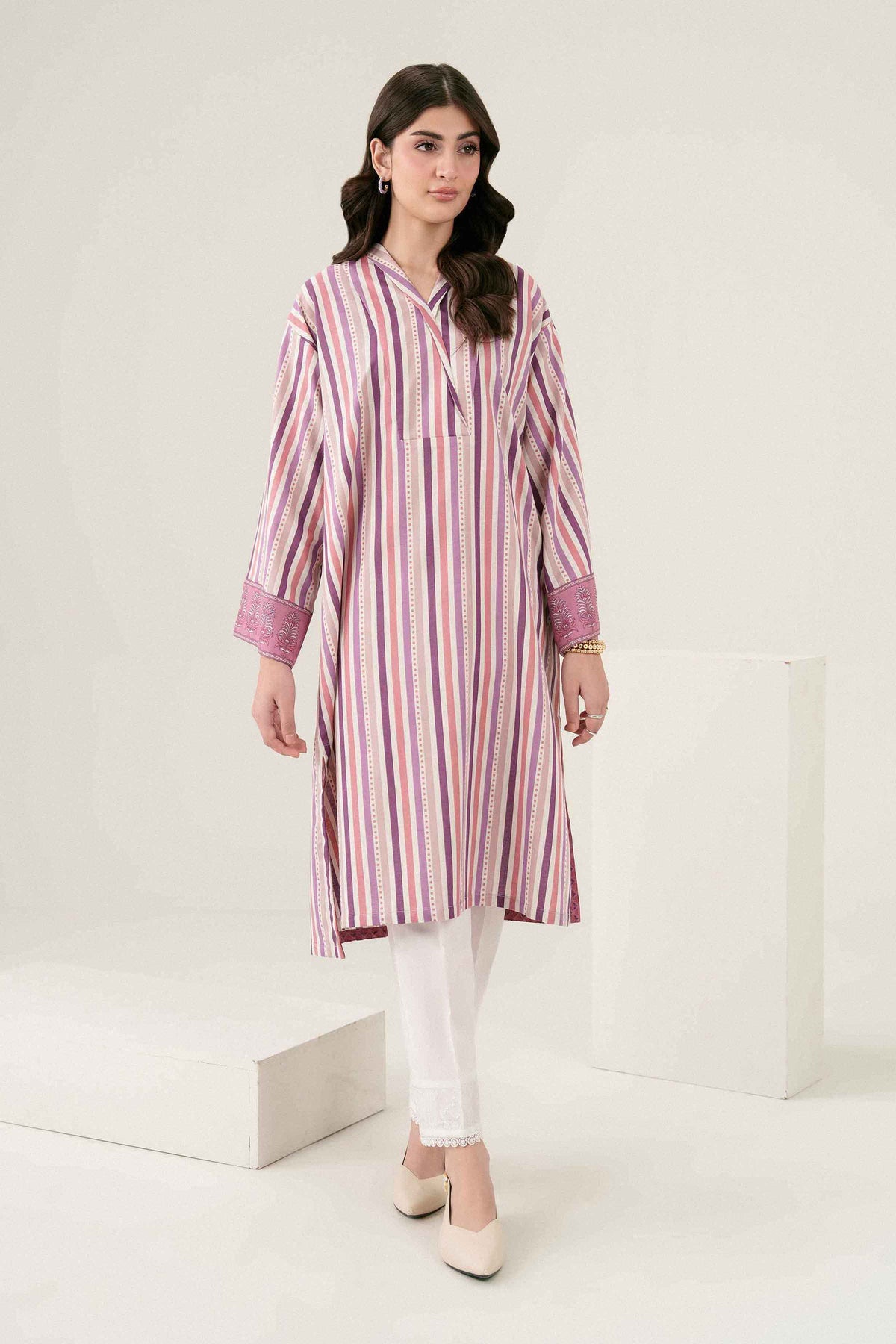 Printed Shirt - ST1SE-PRET26WV1-7 for Women - Pret Collection | Nishat UAE | Shop Online